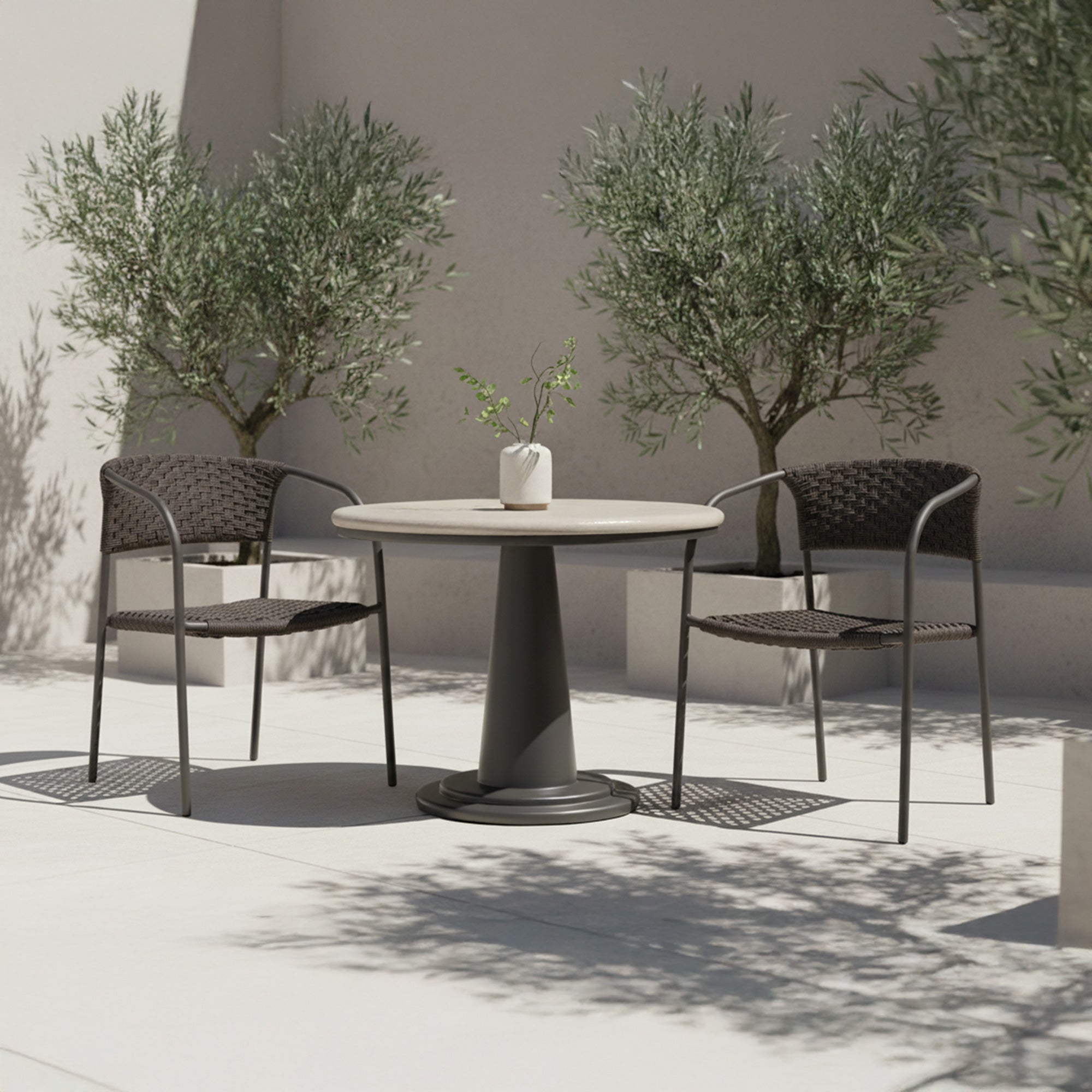 Moes Zola Outdoor Dining Chair Dark Brown-Set Of Two GE-1009-20