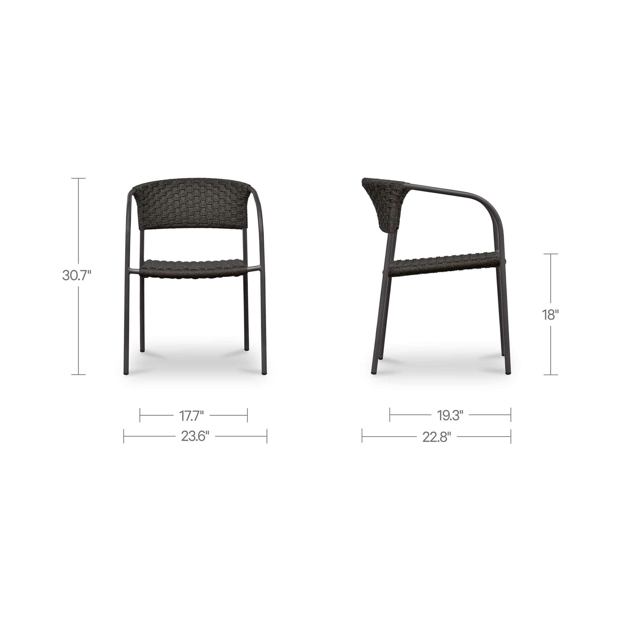 Moes Zola Outdoor Dining Chair Dark Brown-Set Of Two GE-1009-20