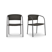 Moes Zola Outdoor Dining Chair Dark Brown-Set Of Two GE-1009-20