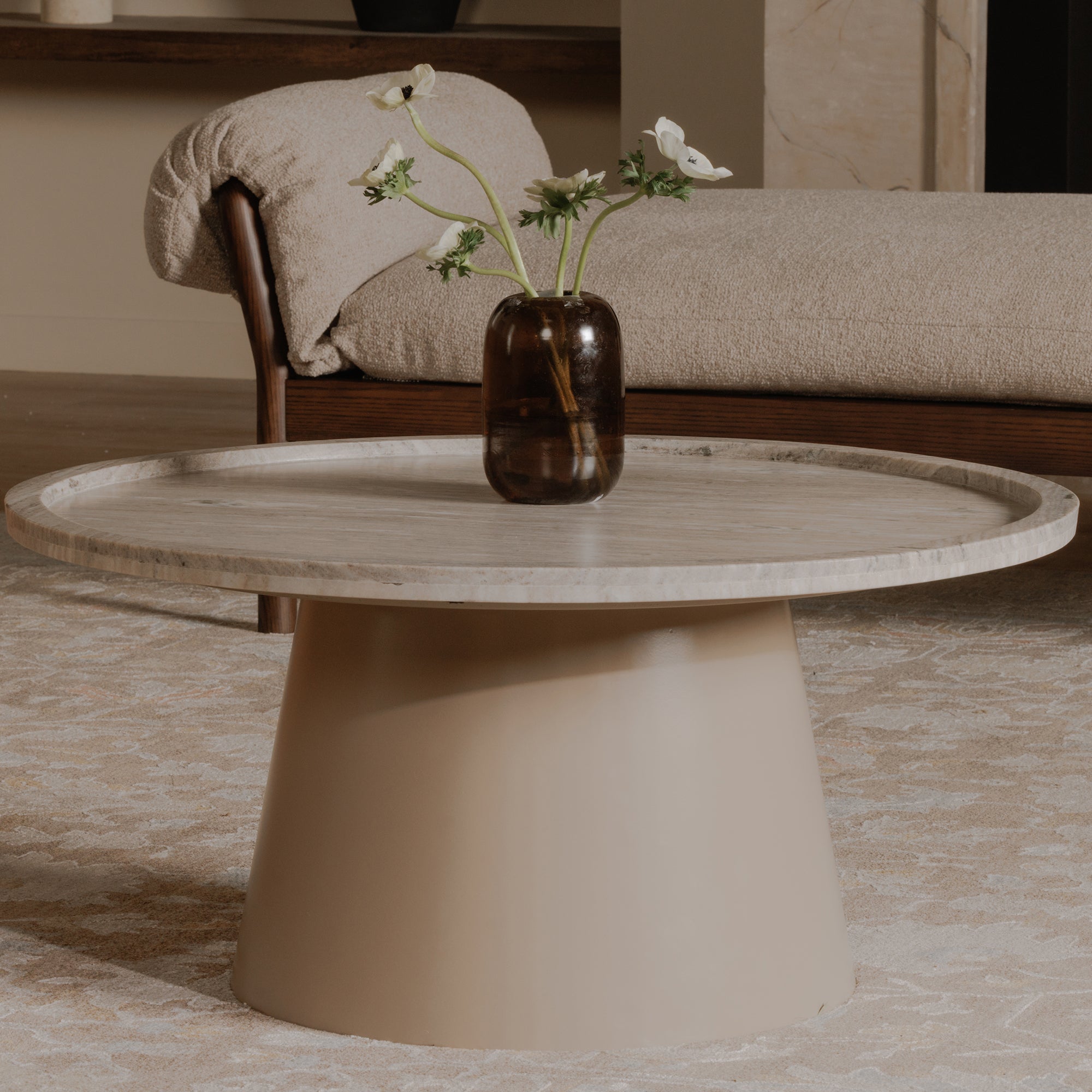 Moes Kimberley Coffee Table White Marble GK-1138-18-0