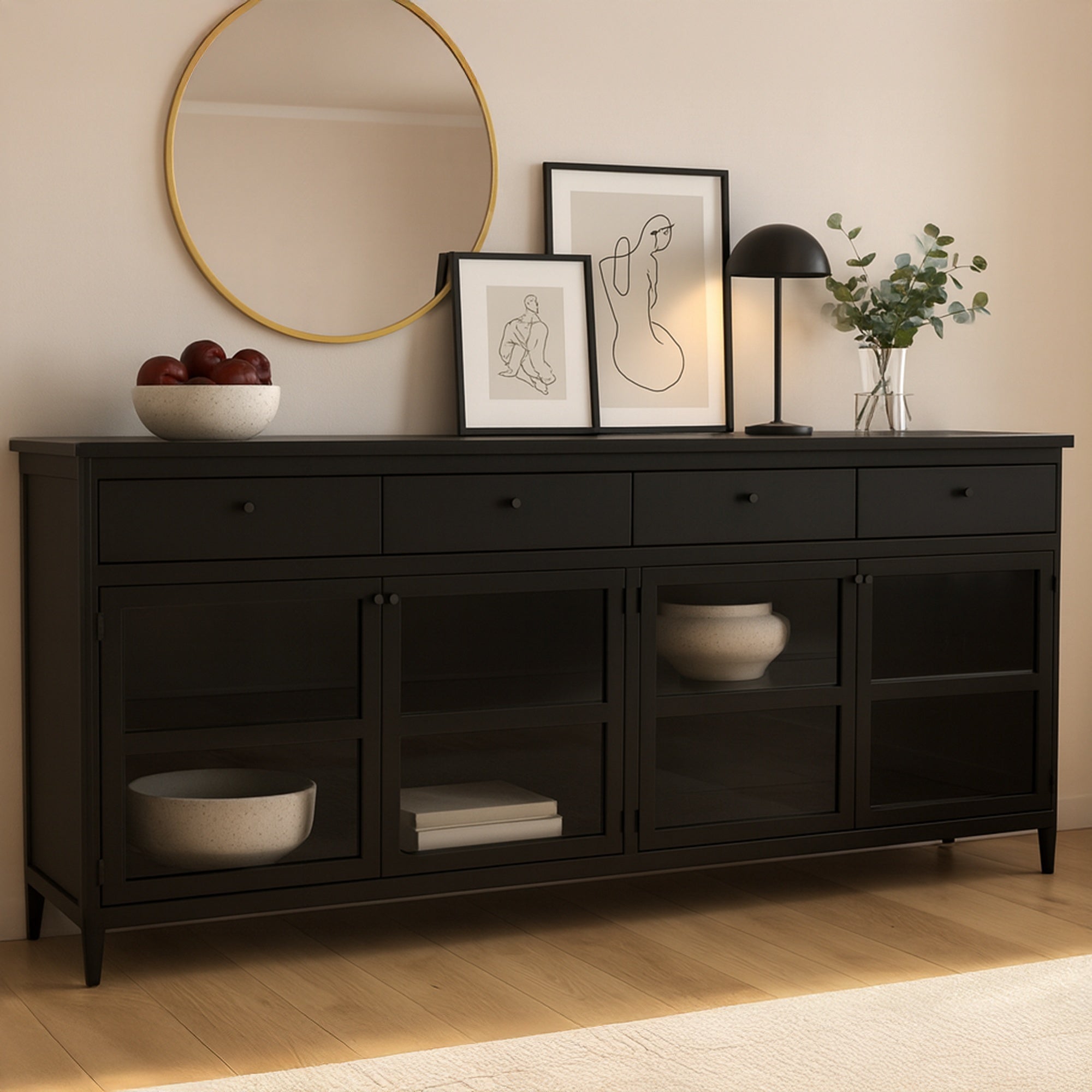Moes Henry Metal Sideboard Black GK-1141-02