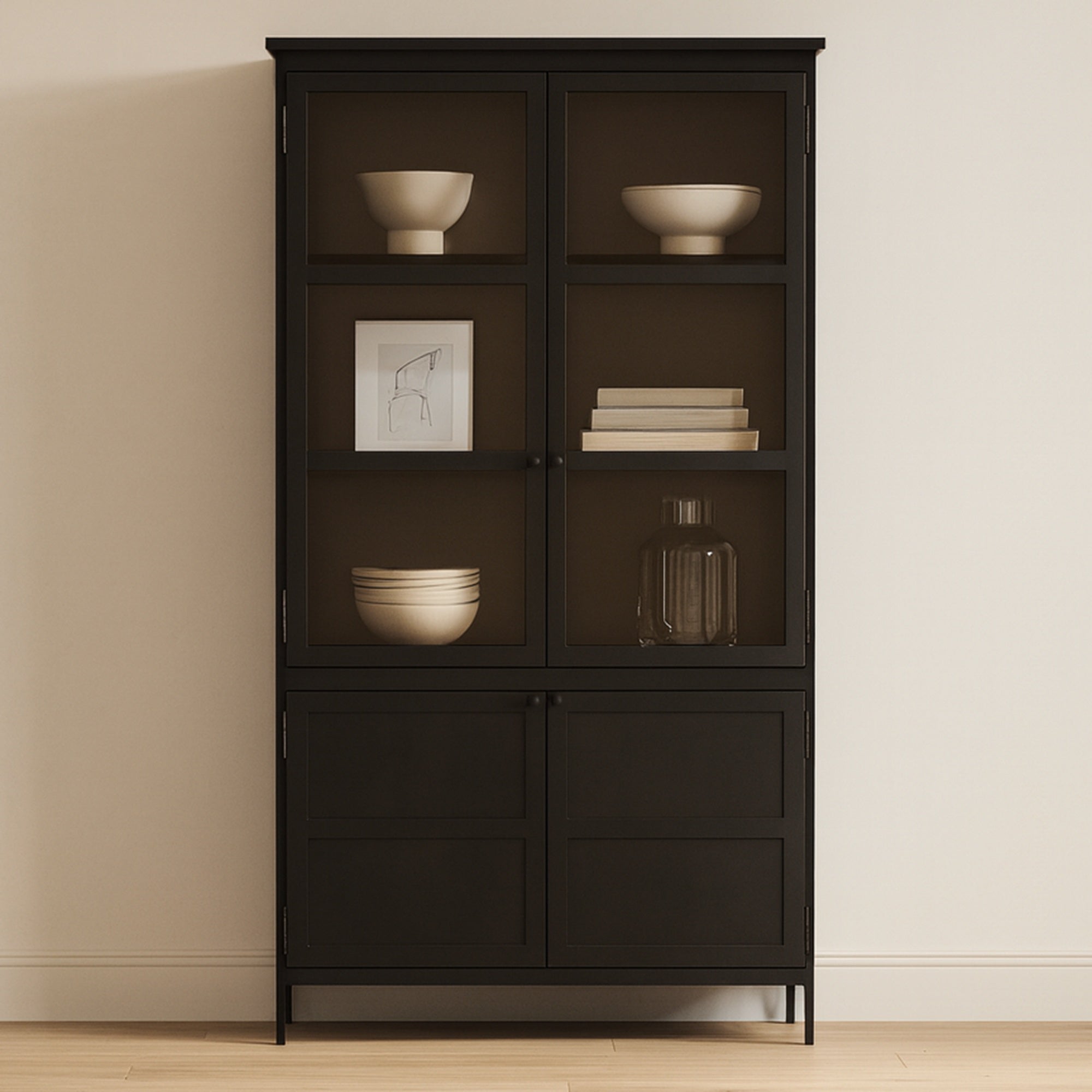 Moes Henry Metal Tall Cabinet Black GK-1142-02