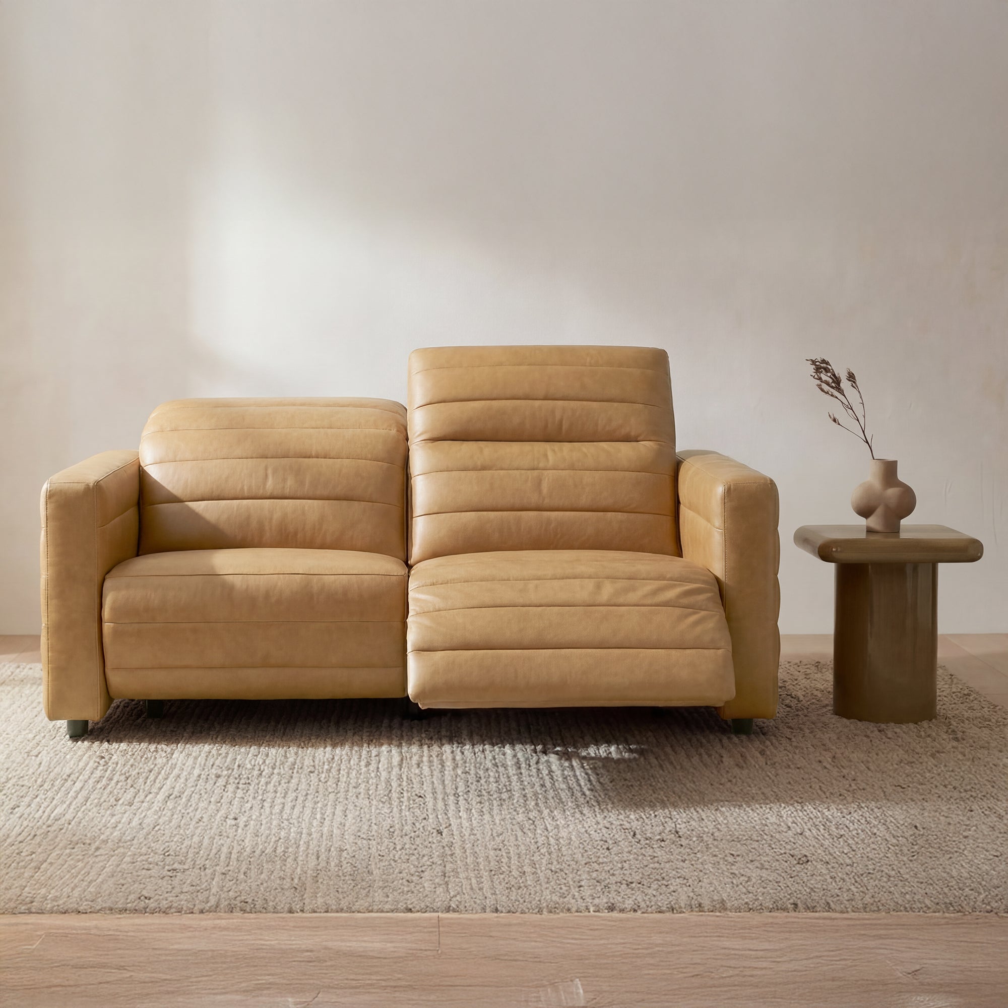Moes Juno Power Recliner Sofa Tan Leather GO-1011-40-0