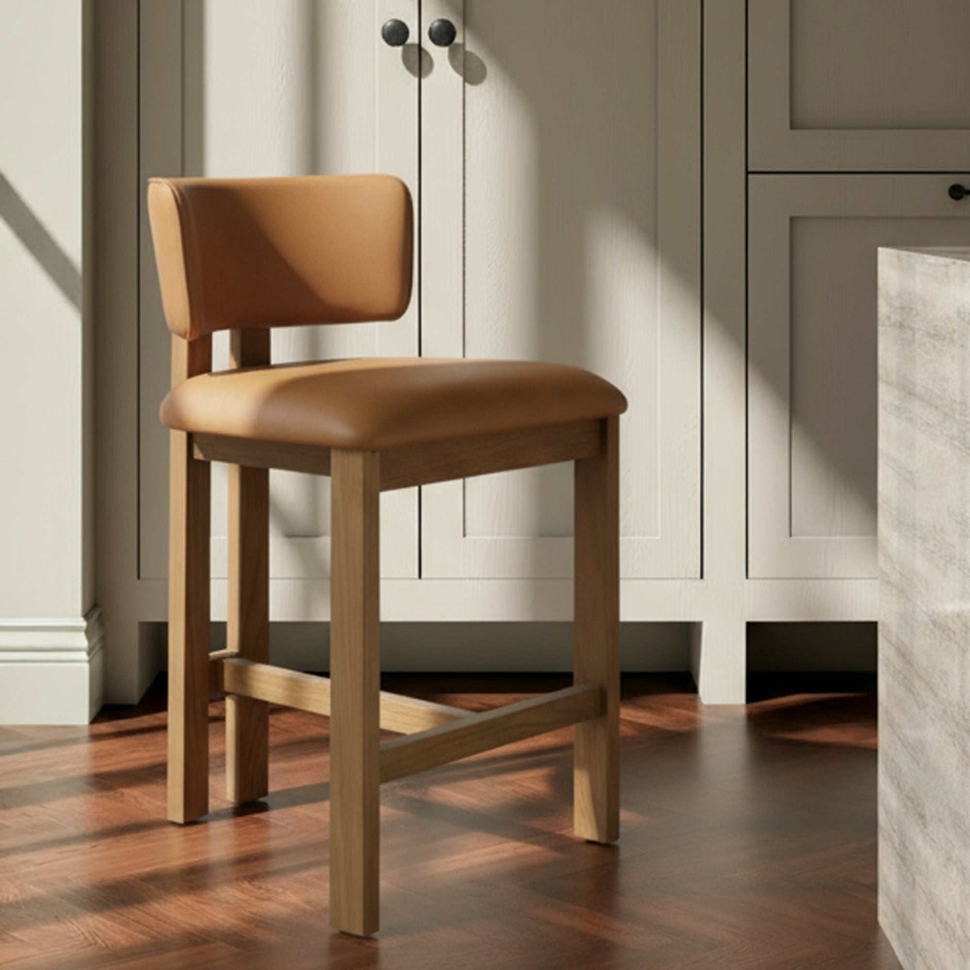 Moes Morel Counter Stool Brown Leather GO-1024-03