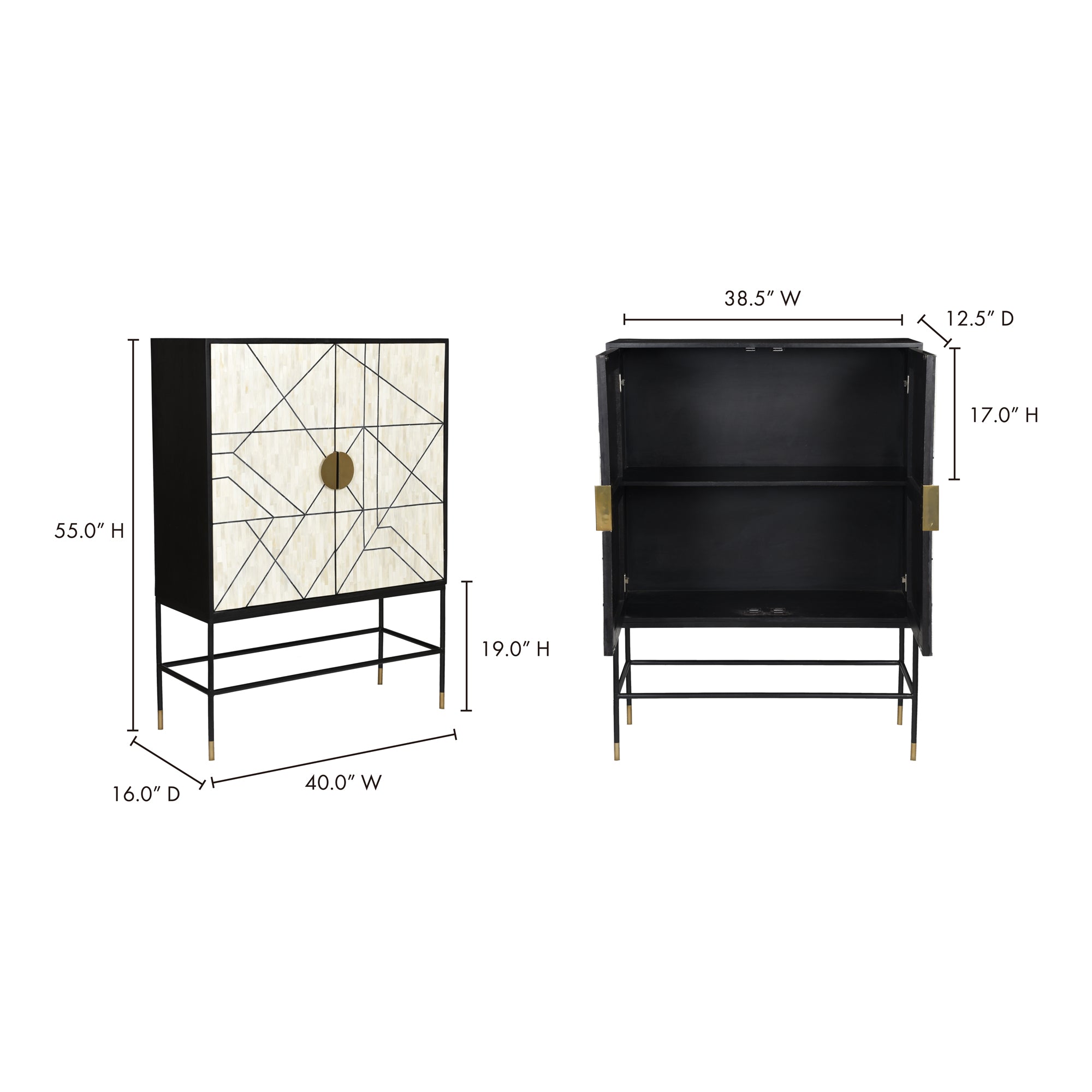 Moes Shaws Cabinet Cream and Black GZ-1136-37-0