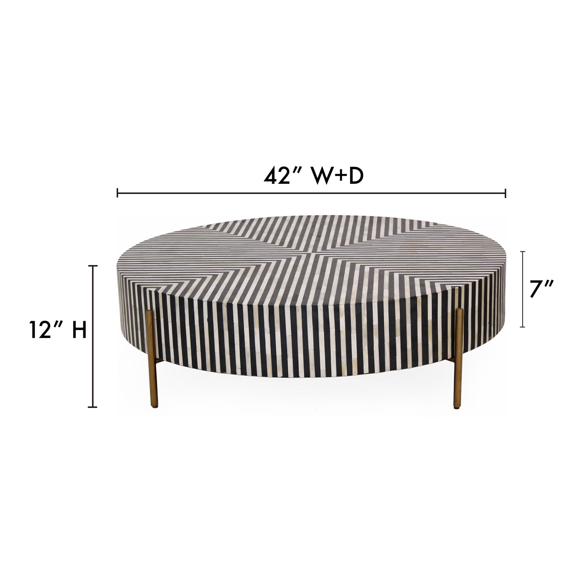 Moes Chameau Medium Coffee Table Black and White GZ-1139-37