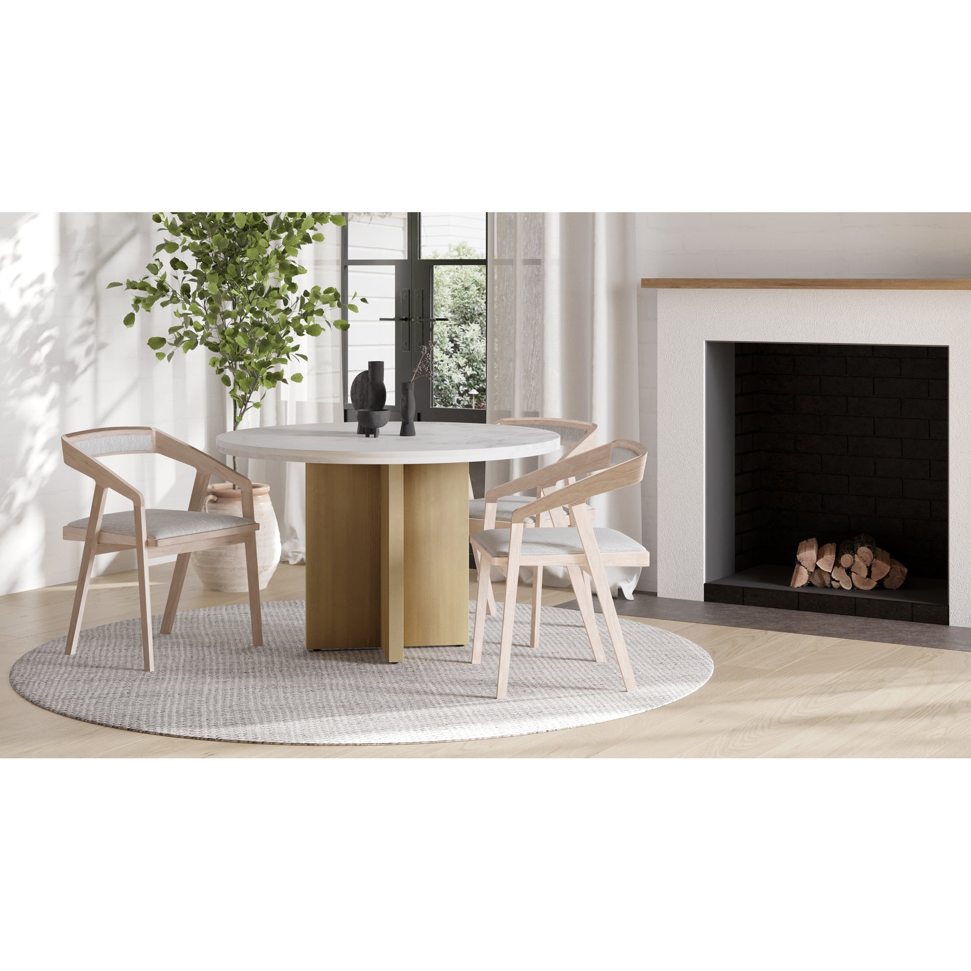 Moes Graze Dining Table White GZ-1144-18-0