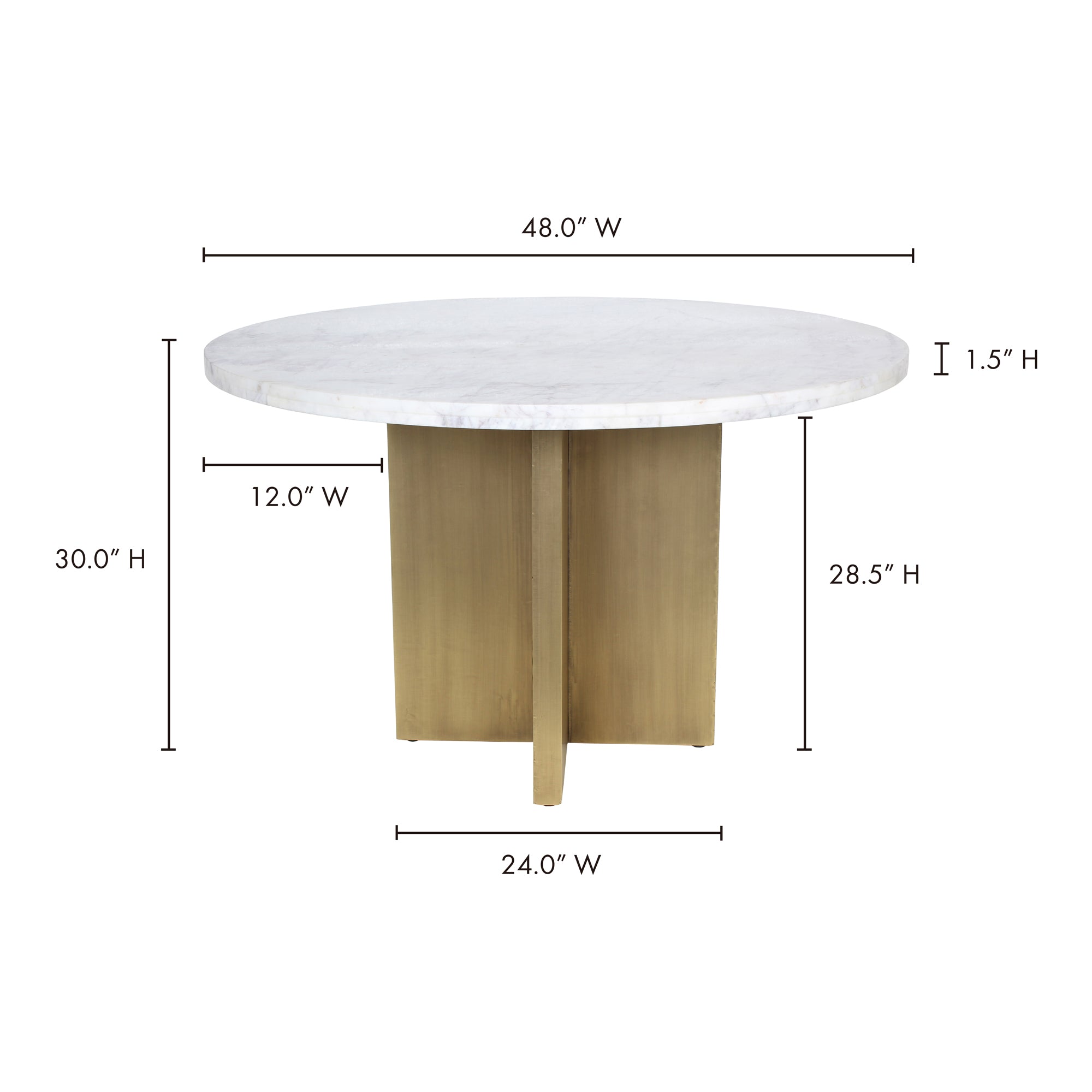 Moes Graze Dining Table White GZ-1144-18-0