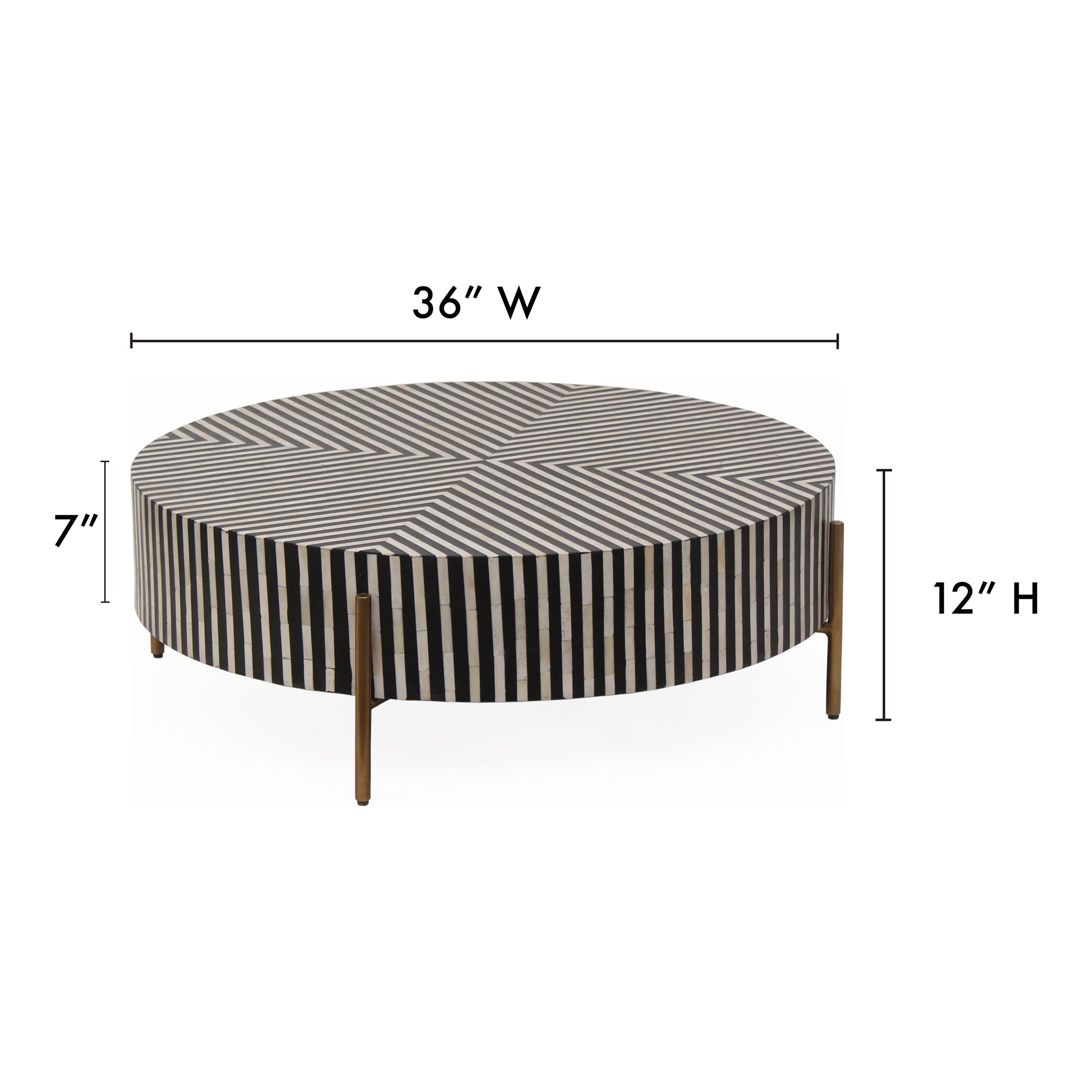 Moes Chameau Small Coffee Table Black and White GZ-1147-37