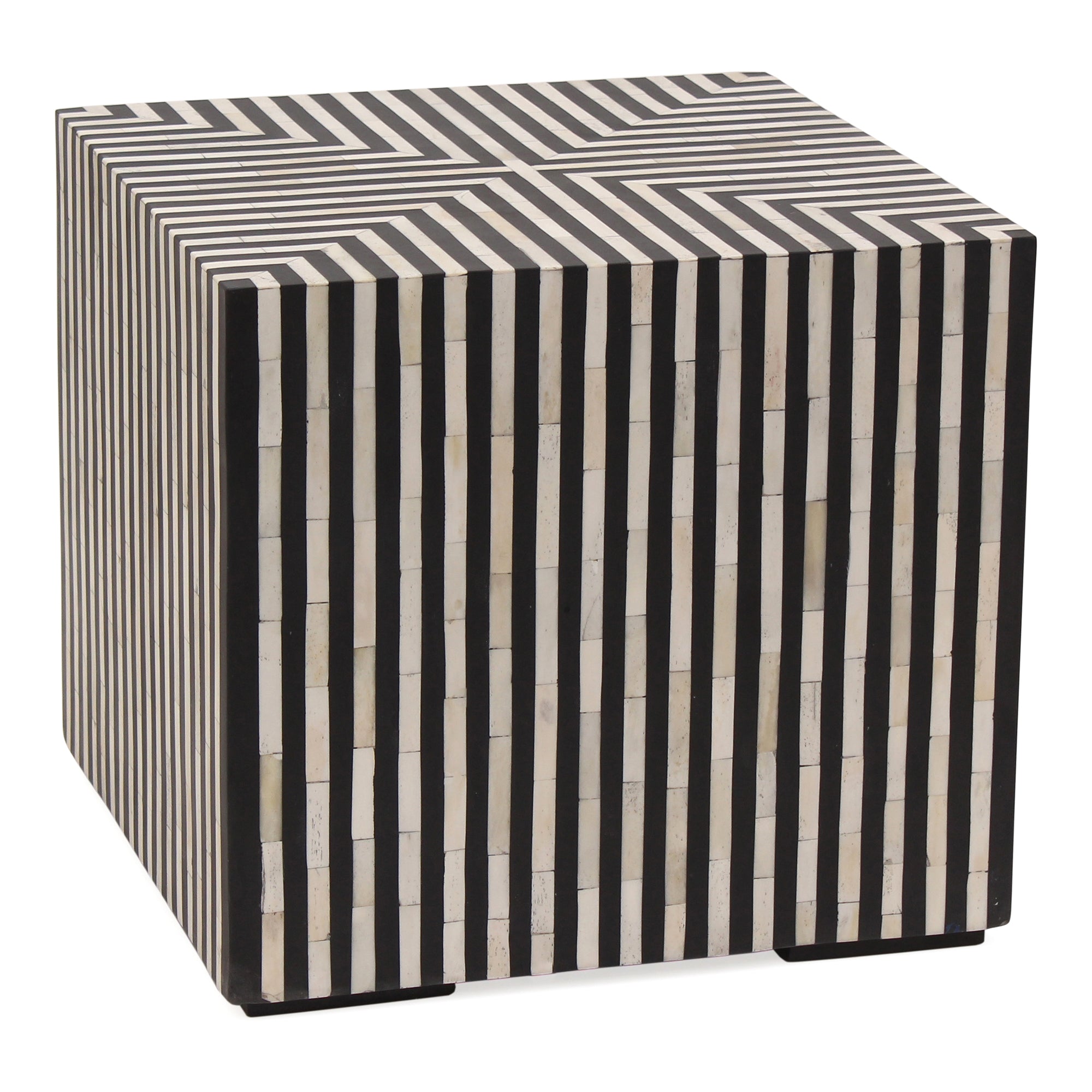 Moes Terning Side Table Black and White GZ-1149-37