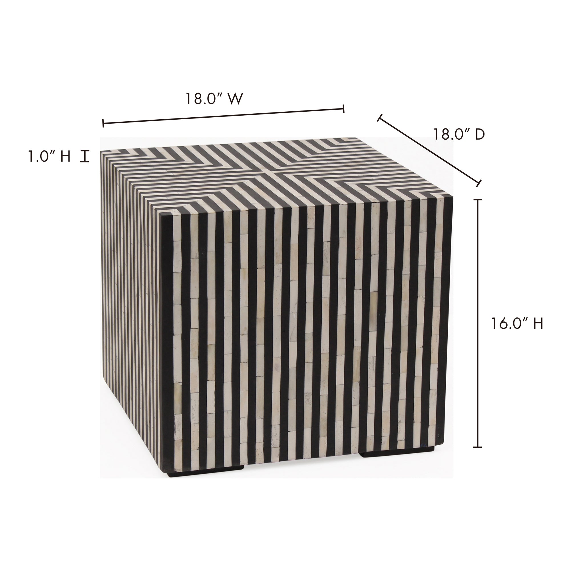 Moes Terning Side Table Black and White GZ-1149-37