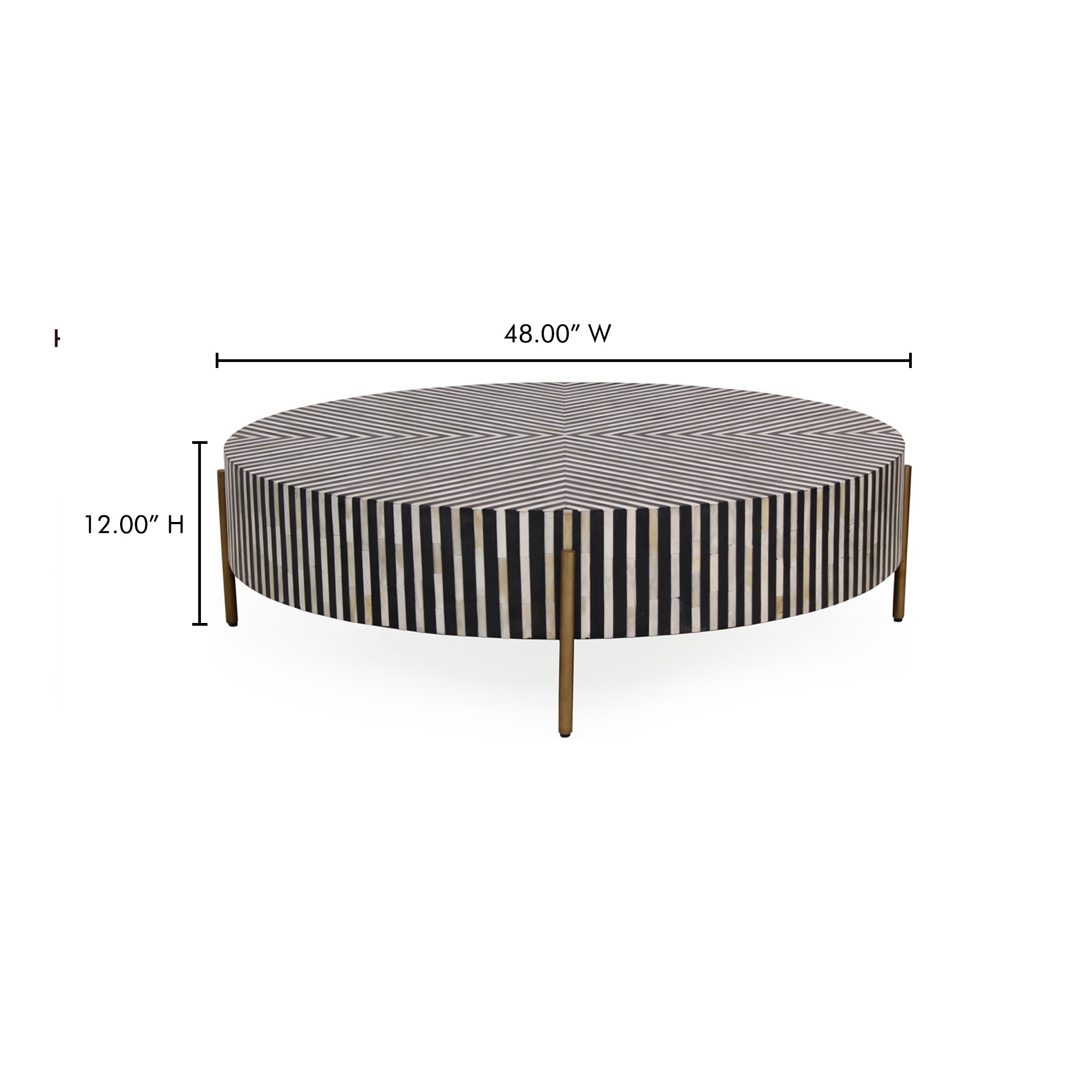 Moes Chameau Large Coffee Table Black and White GZ-1151-37