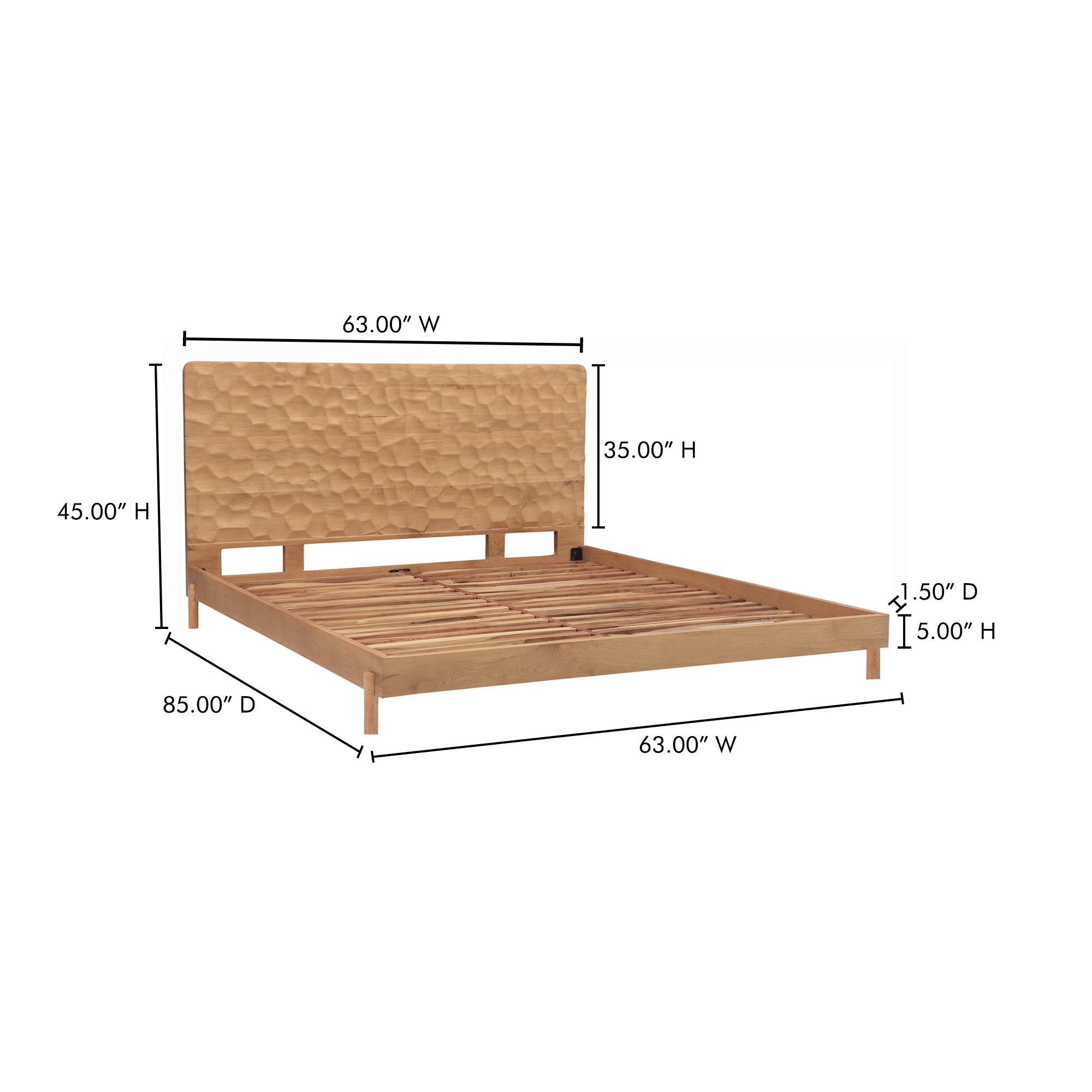 Moes Misaki Queen Bed Natural GZ-1160-24-0