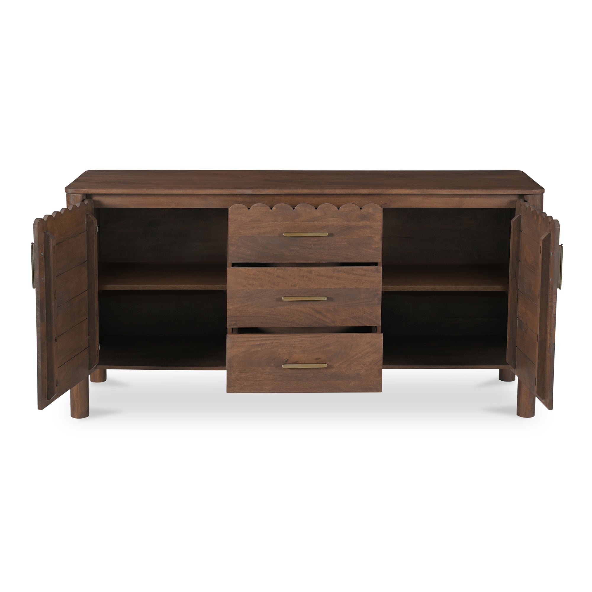 Moes Wiley 3 Drawer Sideboard Vintage Brown GZ-1164-03