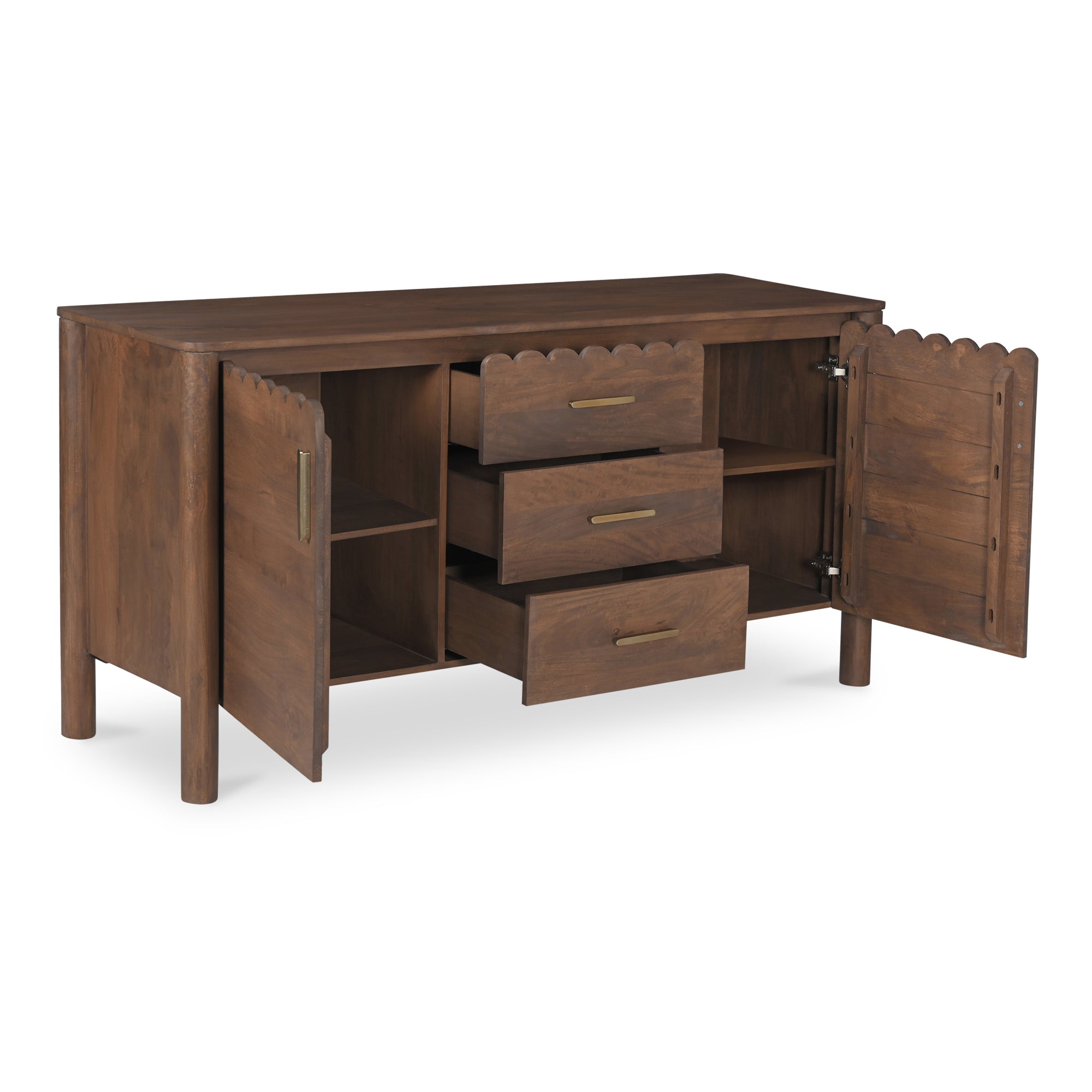 Moes Wiley 3 Drawer Sideboard Vintage Brown GZ-1164-03
