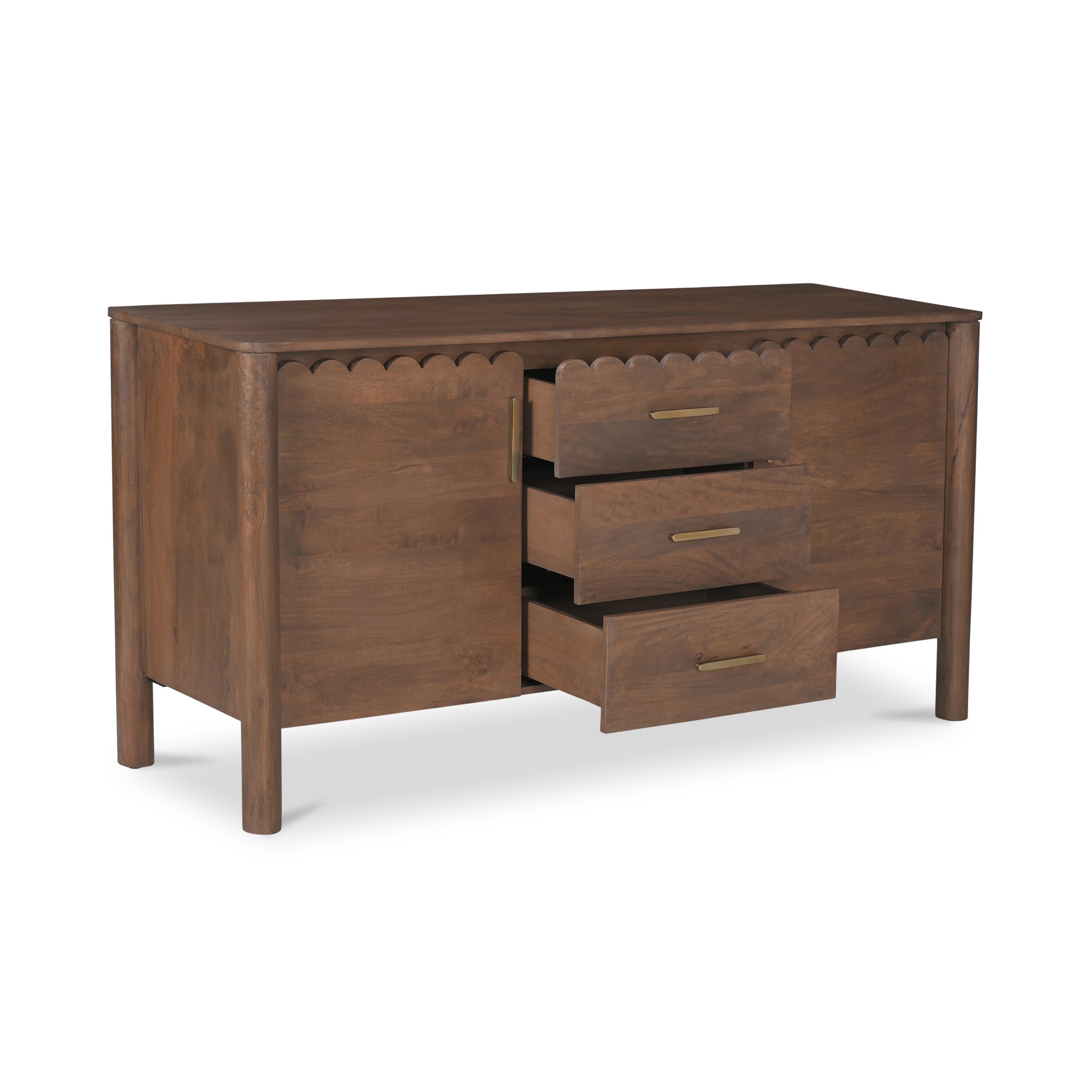 Moes Wiley 3 Drawer Sideboard Vintage Brown GZ-1164-03