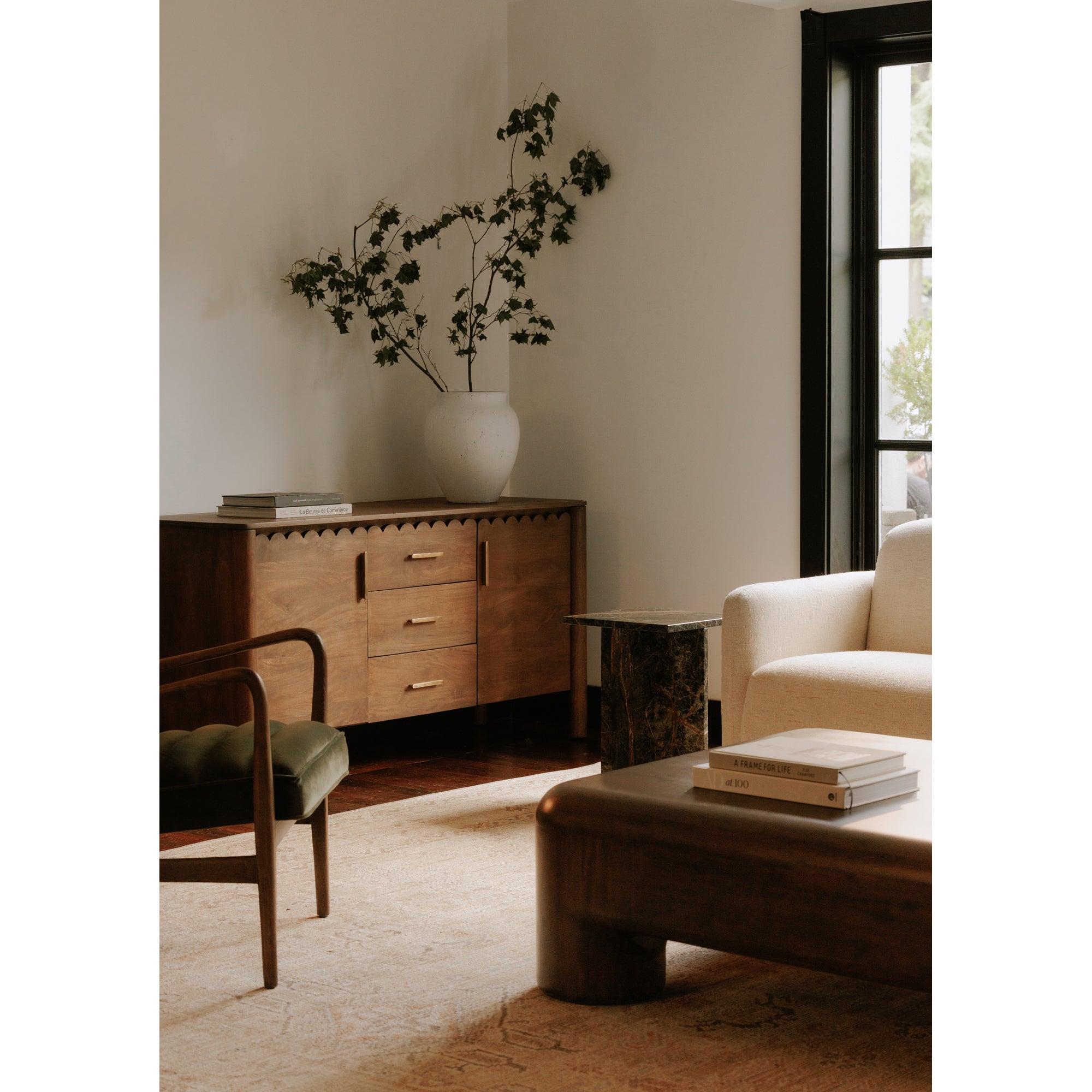 Moes Wiley 3 Drawer Sideboard Vintage Brown GZ-1164-03