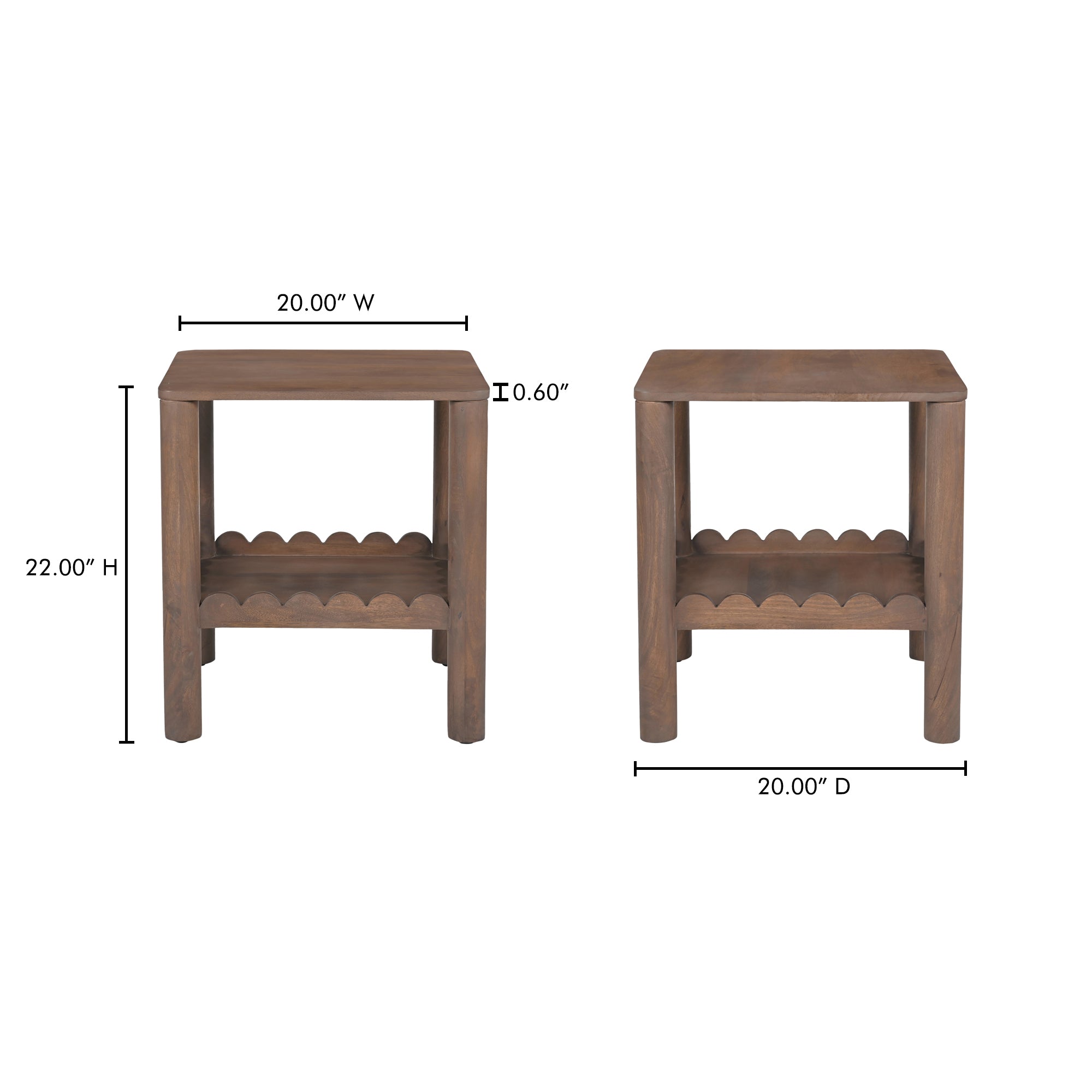 Moes Wiley Side Table Vintage Brown GZ-1166-03