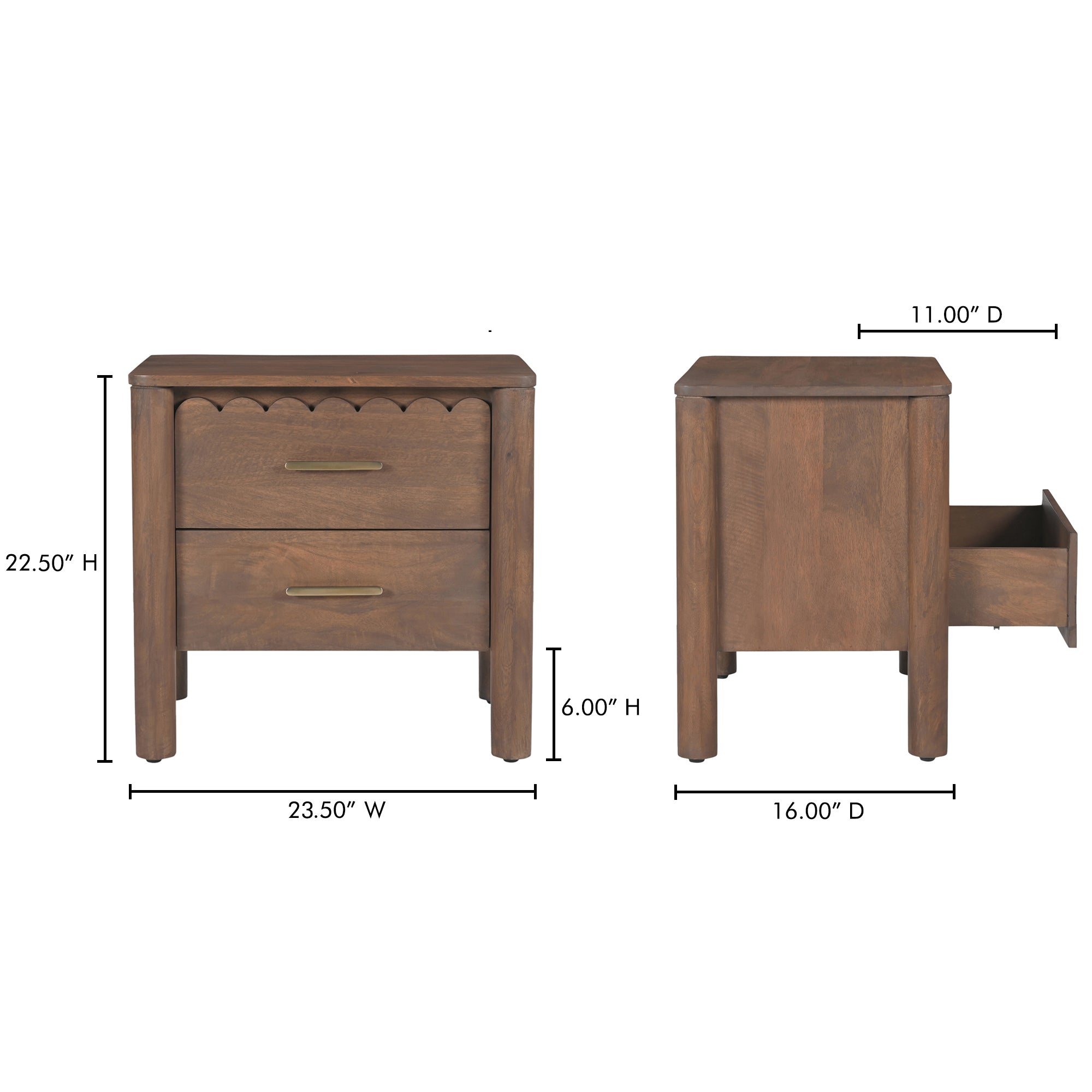 Moes Wiley Nightstand Vintage Brown GZ-1171-03