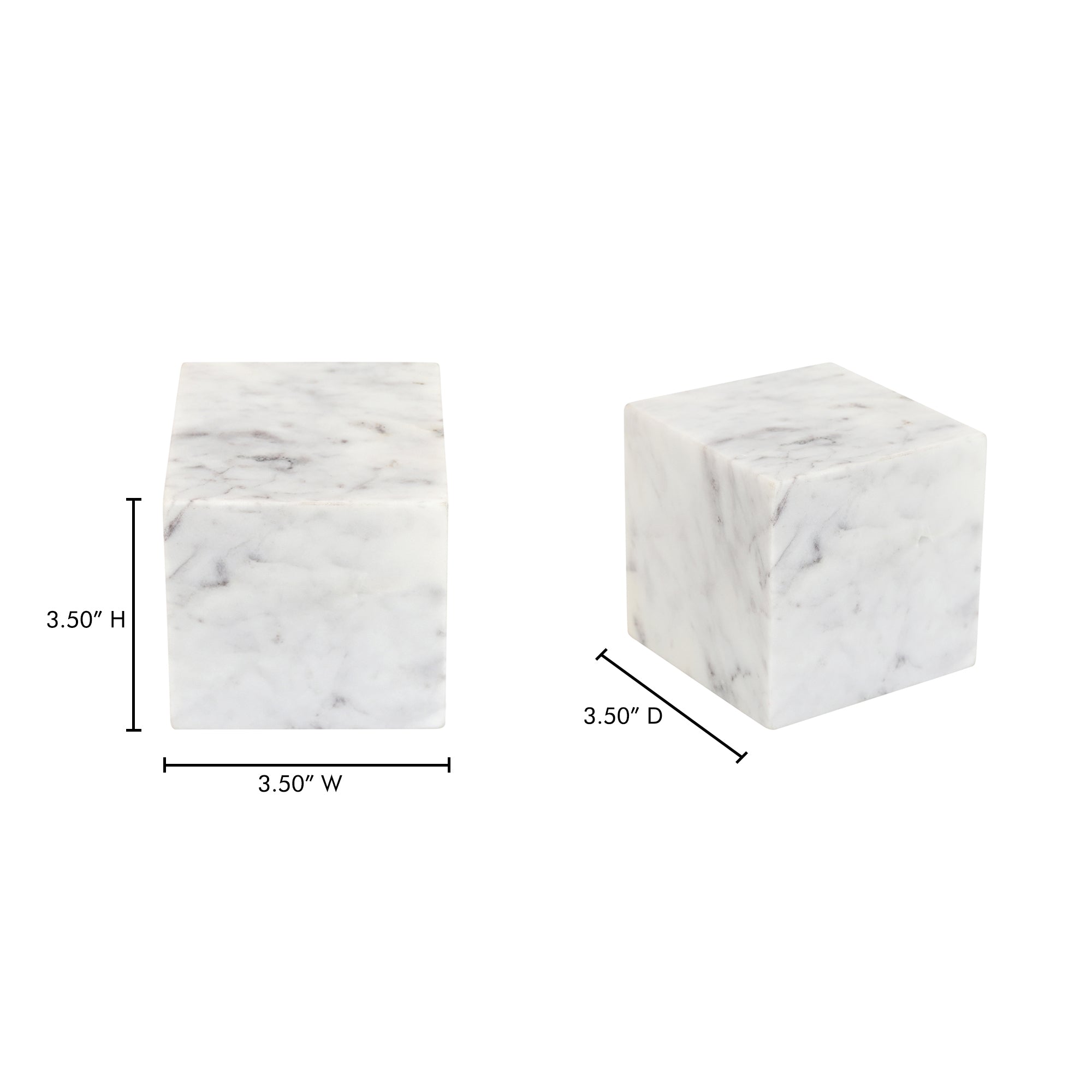 Moes Cora Cube Tabletop Accent Banswara Purple White Marble GZ-1172-18