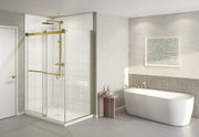 Fleurco Gemini Plus 2‑Sided Frameless Sliding Shower Door with Return Panel – 3/8" Glass, 79" Height