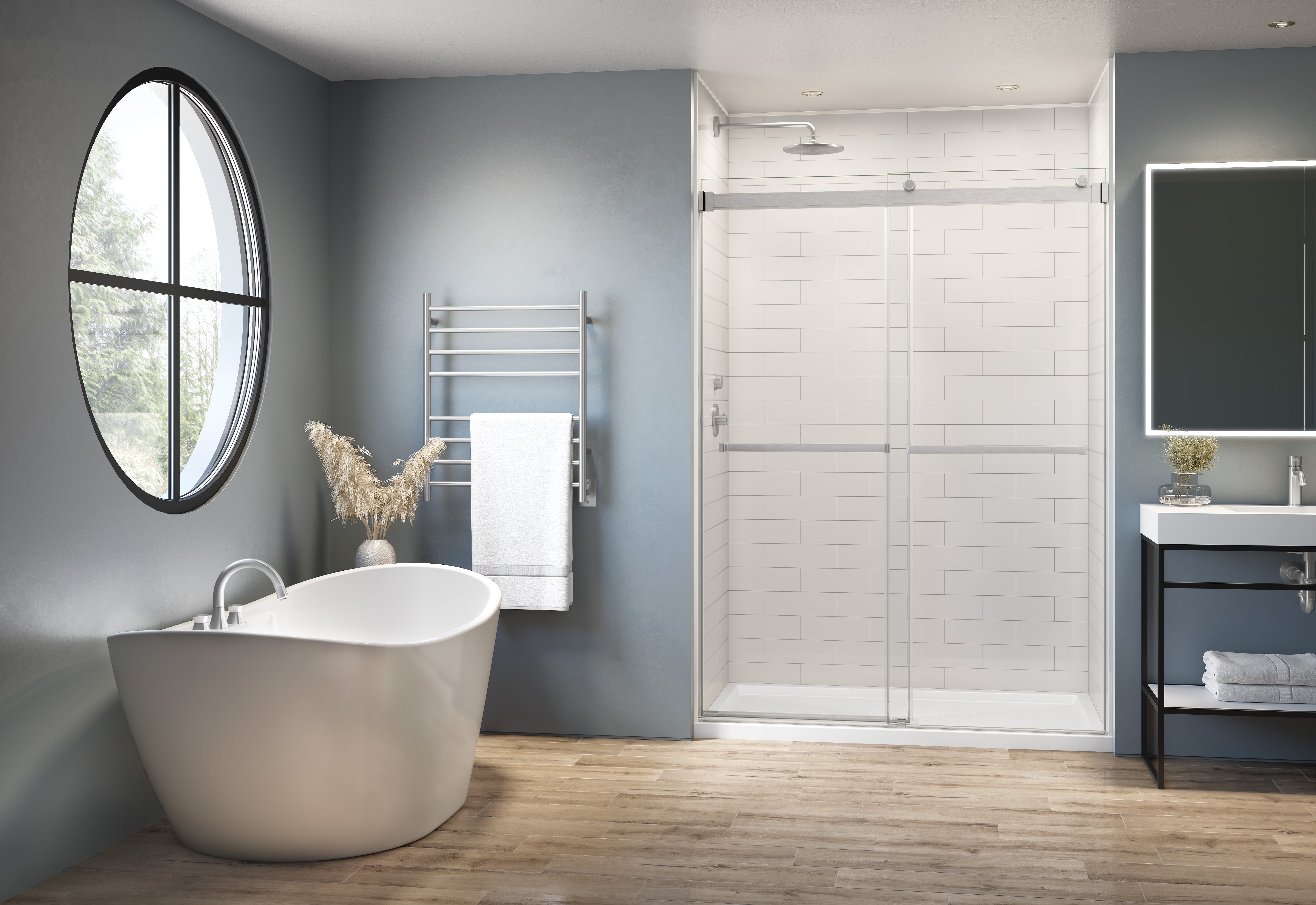 Fleurco Gemini Plus Frameless Sliding Shower Door 79 Inch