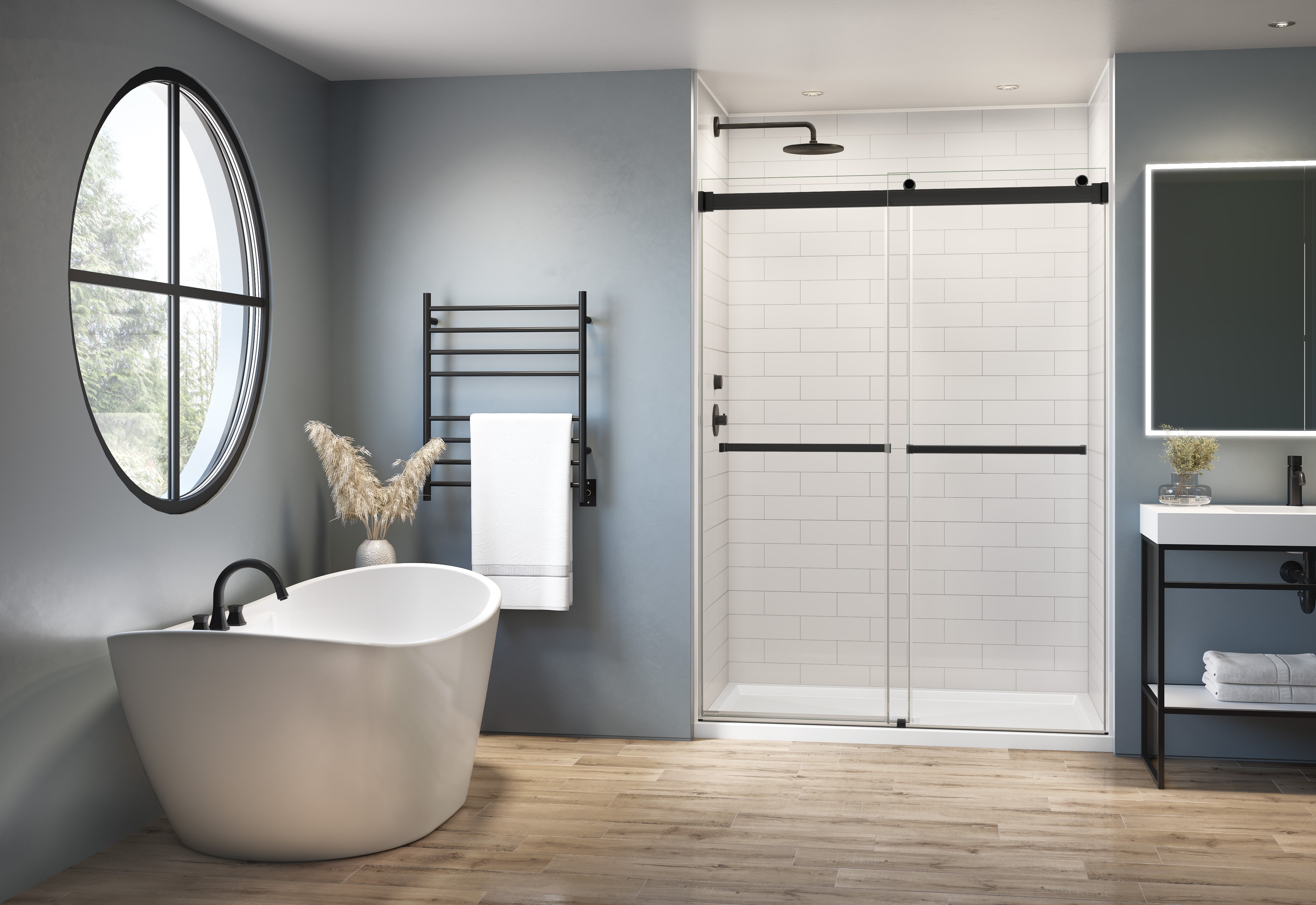 Fleurco Gemini Plus Frameless Sliding Shower Door 79 Inch