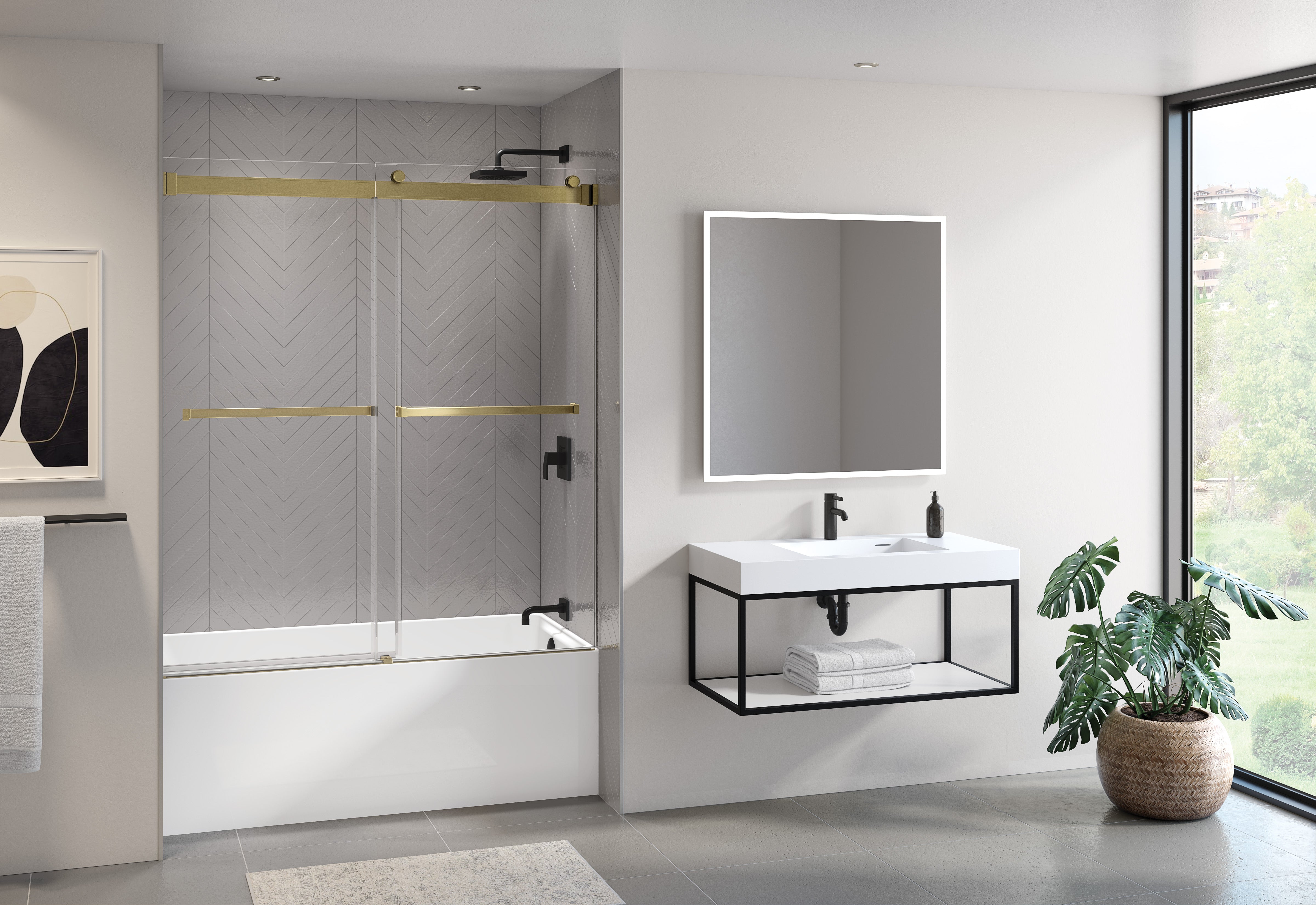 Gemini Plus Tub enclosure Shower Door