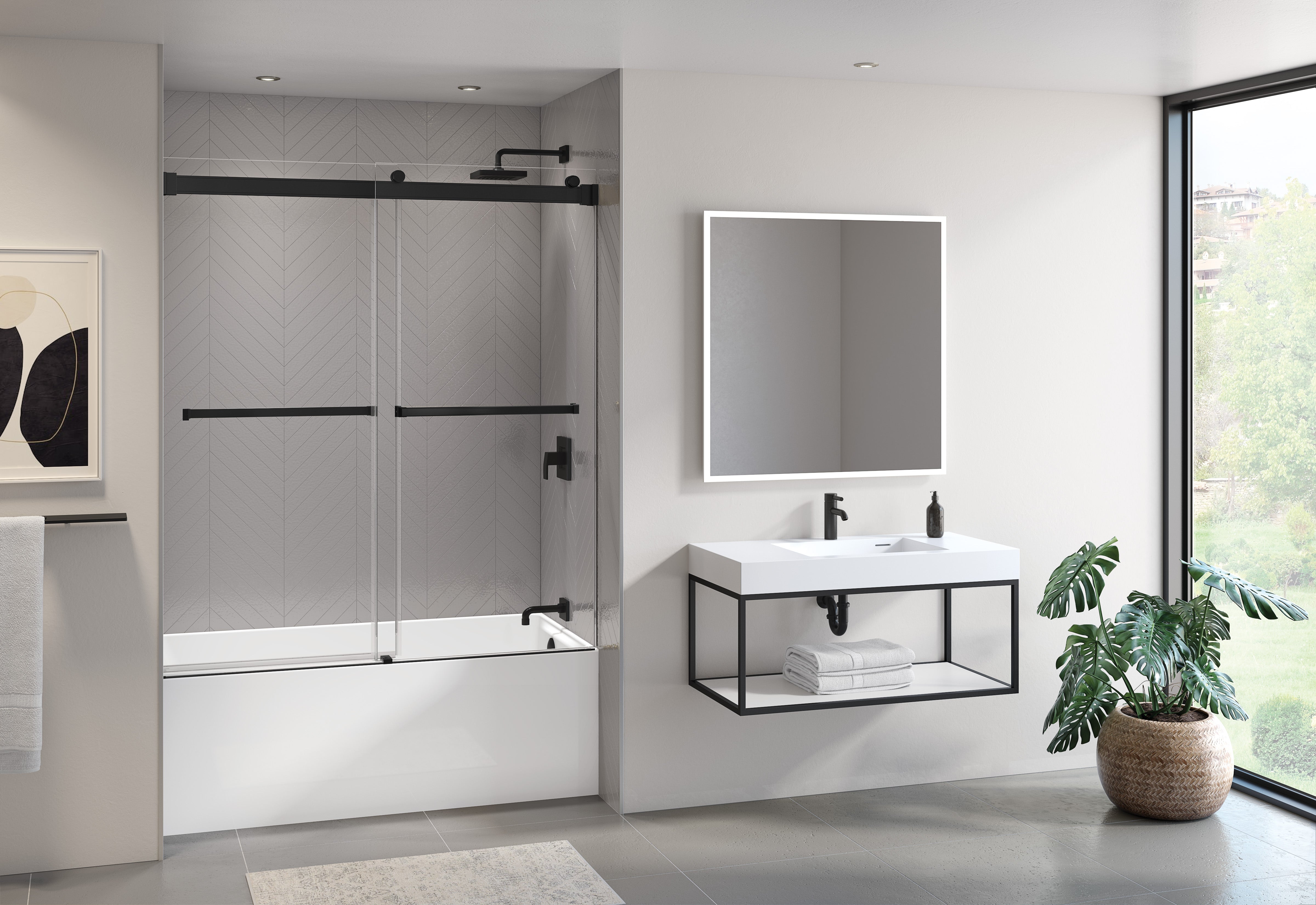 Gemini Plus Tub enclosure Shower Door