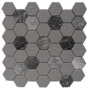 Roca Rockart – Gray Granite Hexagon (12"x12" Hexagon Mosaic)