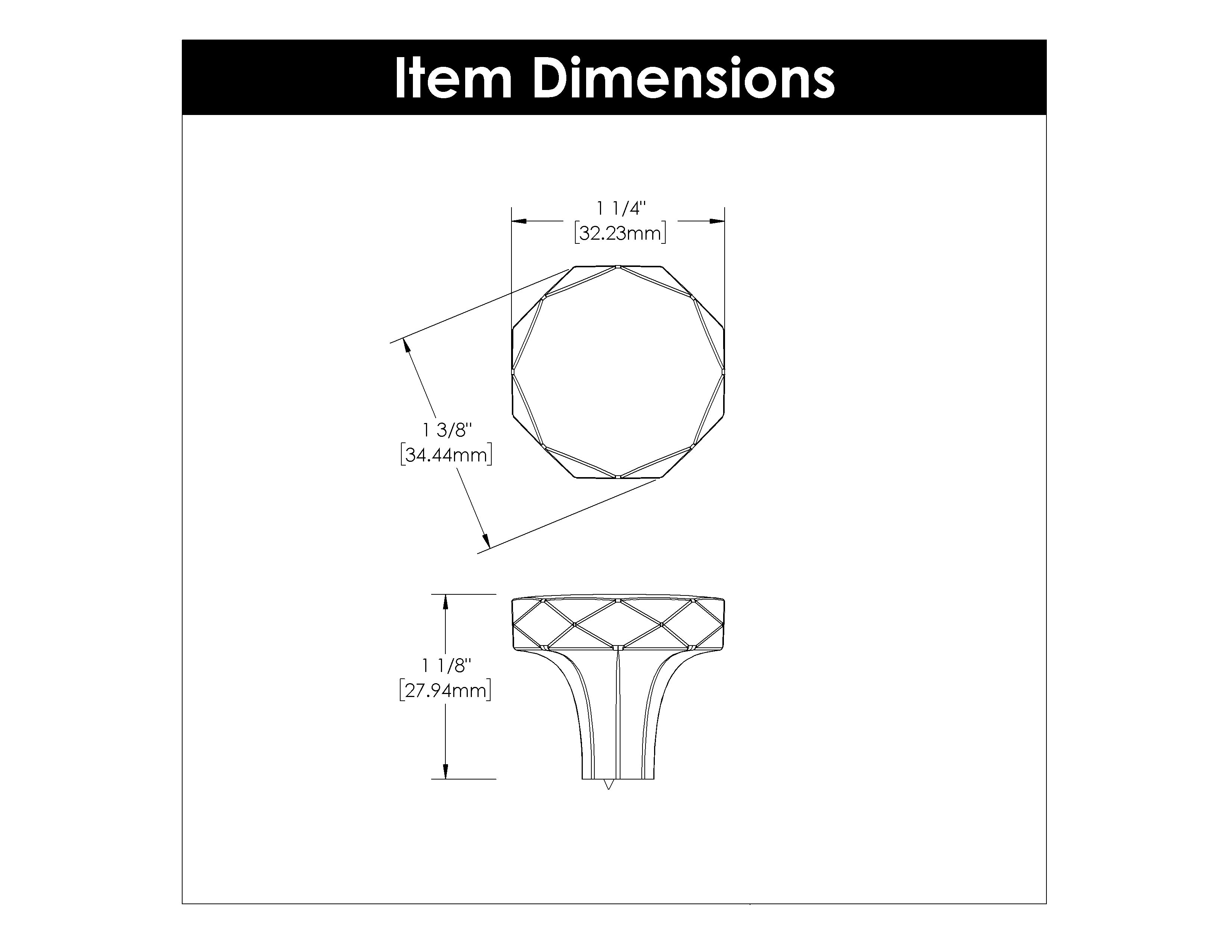 Hickory H077839, 1-1/4 Inch Diameter Karat Knob