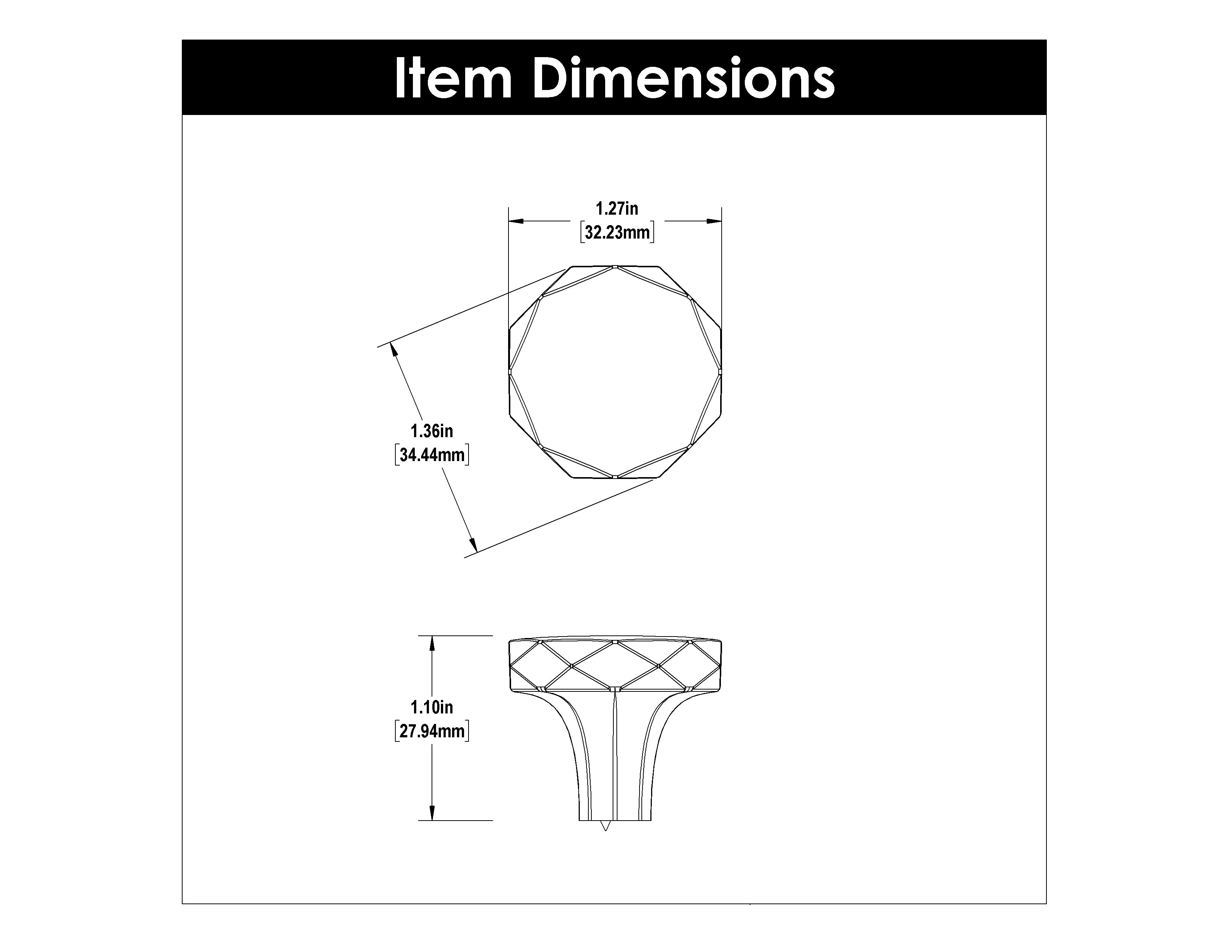 Hickory H077839, 1-1/4 Inch Diameter Karat Knob
