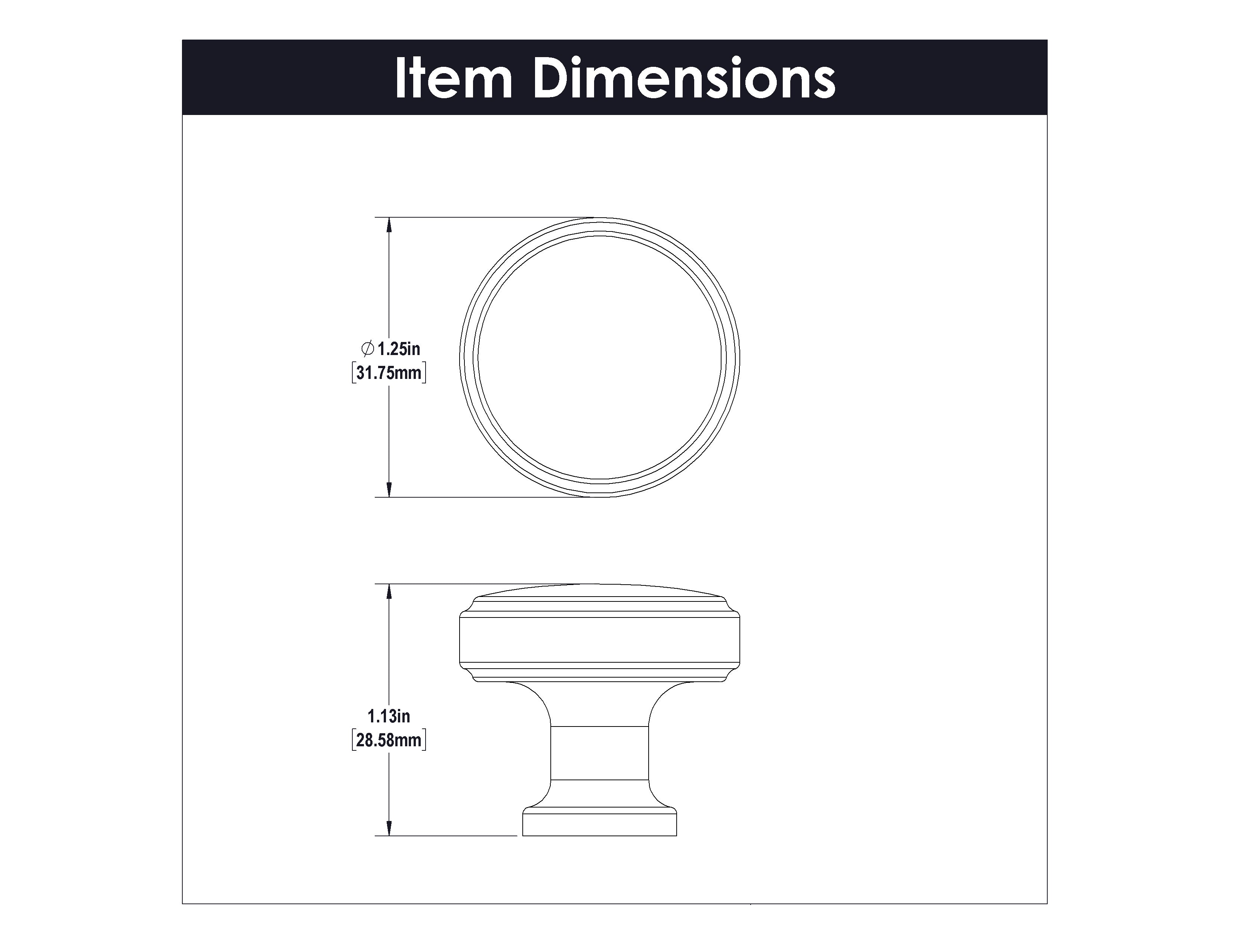 Hickory H077849, 1-1/4 Inch Diameter Piper Knob