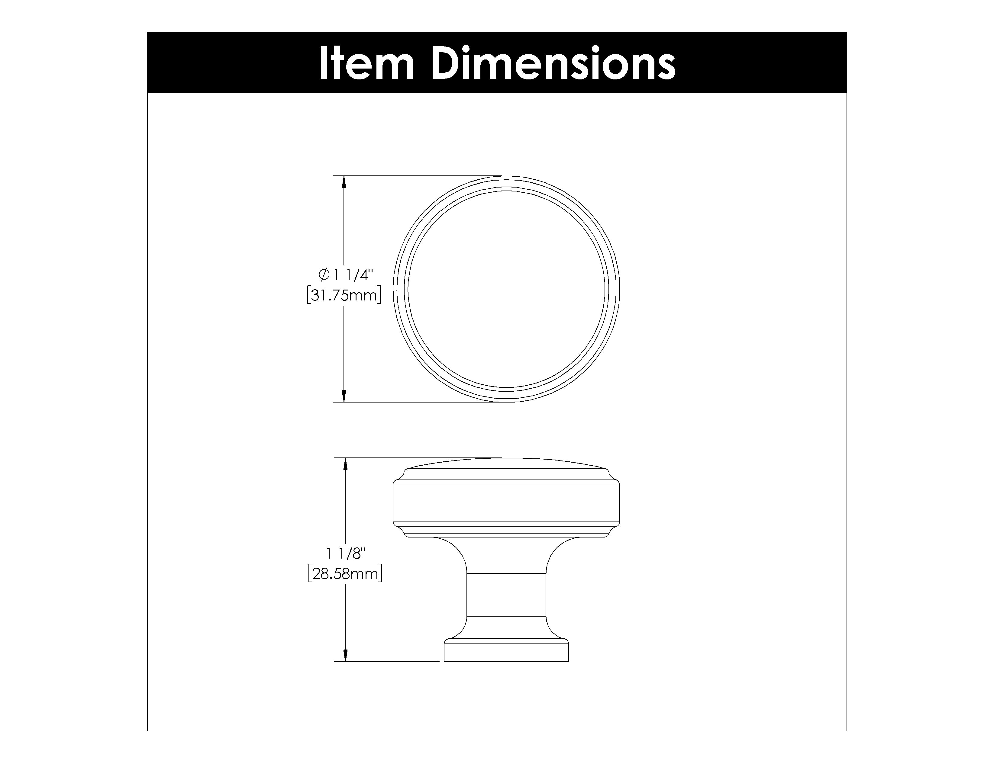 Hickory H077849, 1-1/4 Inch Diameter Piper Knob