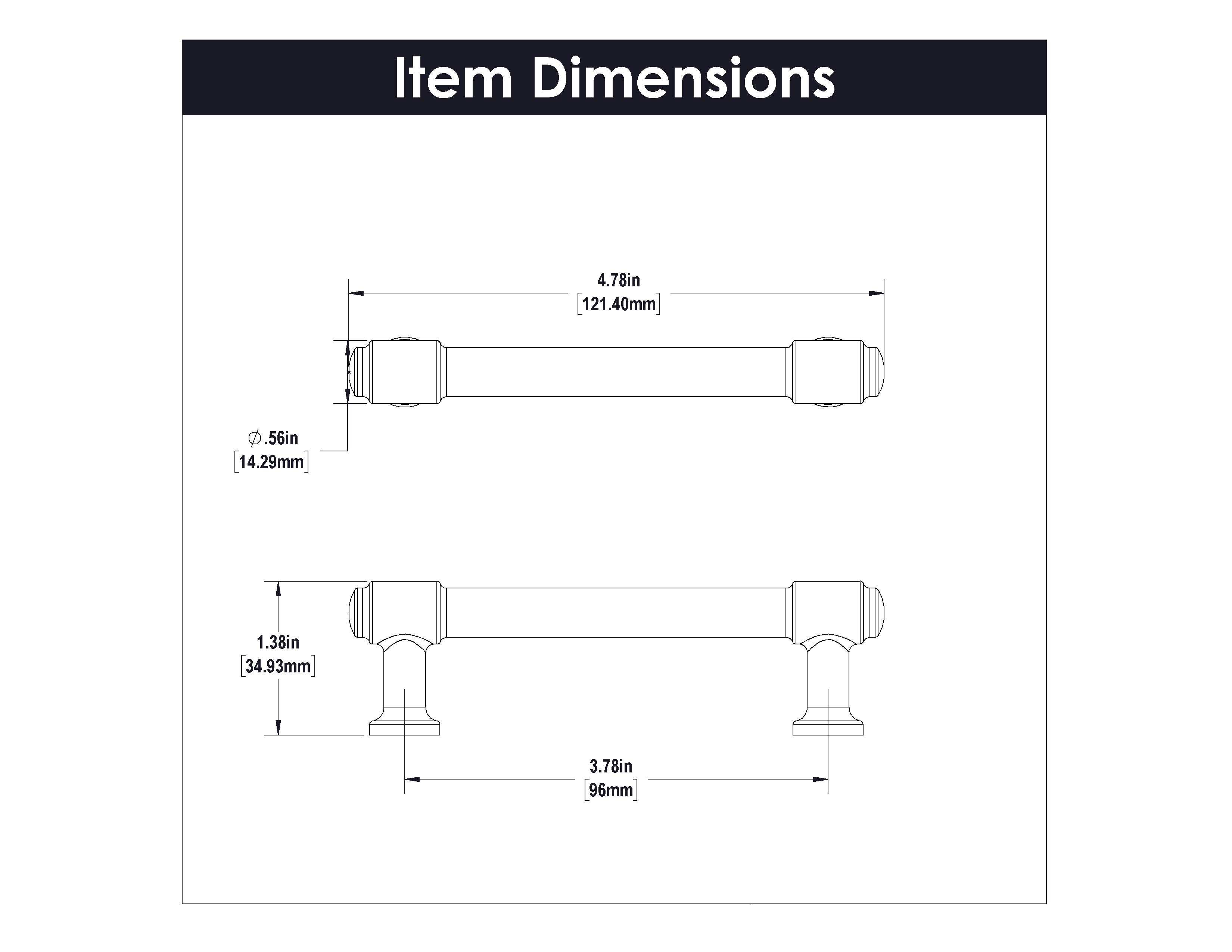 Hickory H077852, 3-3/4 Inch (96mm) Piper Pull