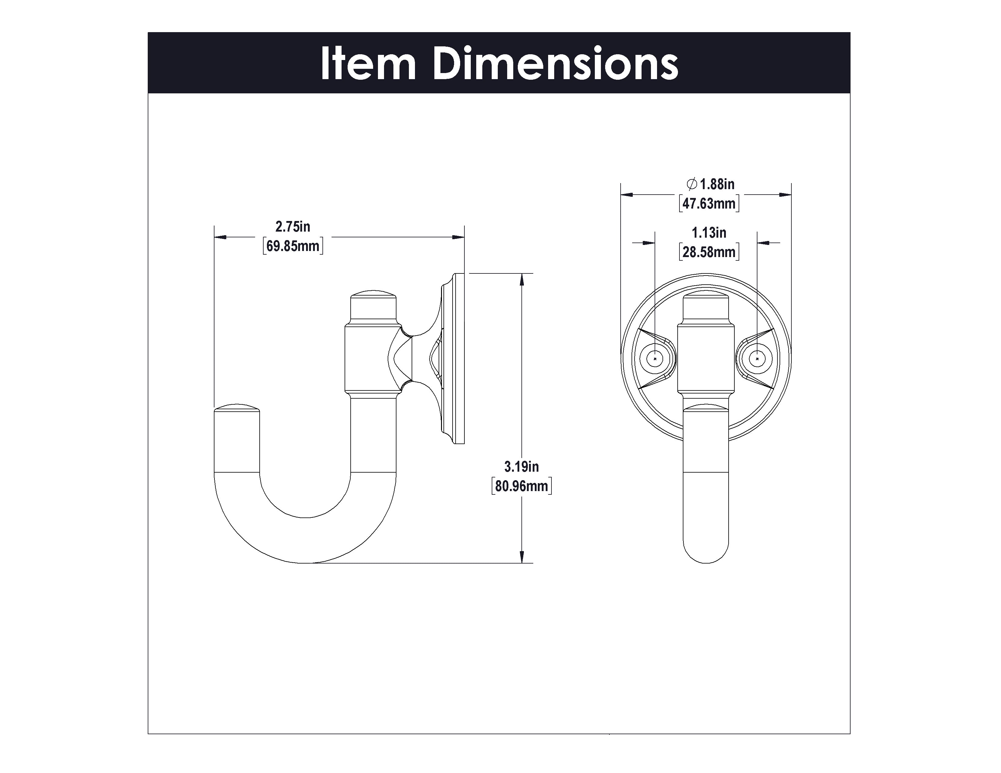 Hickory H077859, 1-1/8 Inch Center to Center Piper Hook