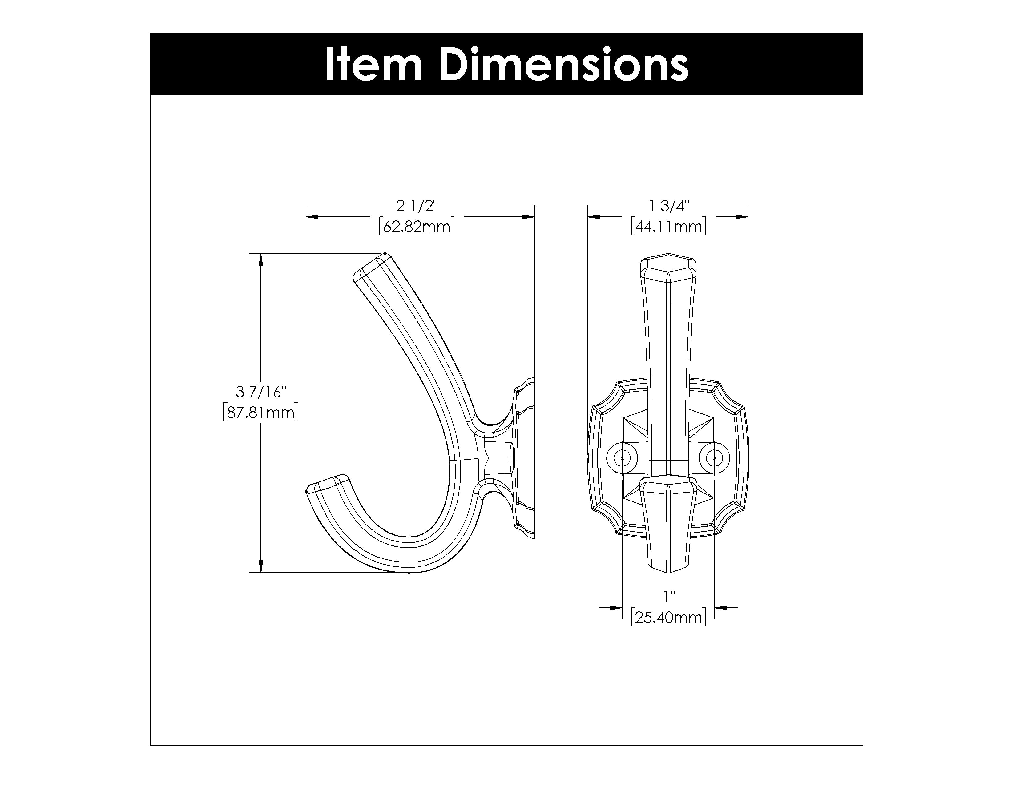 Hickory H077870, 1 Inch Center to Center Veranda Hook