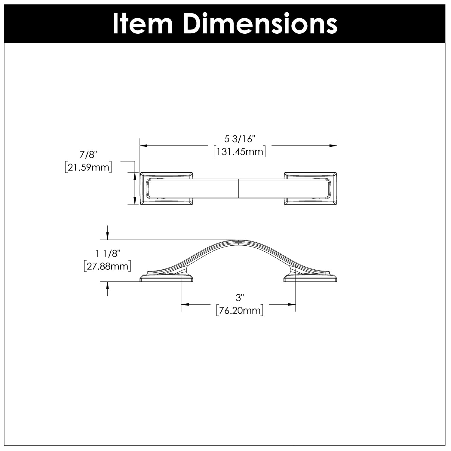 Hickory H078770, 3 Inch (76mm) Dover Pull