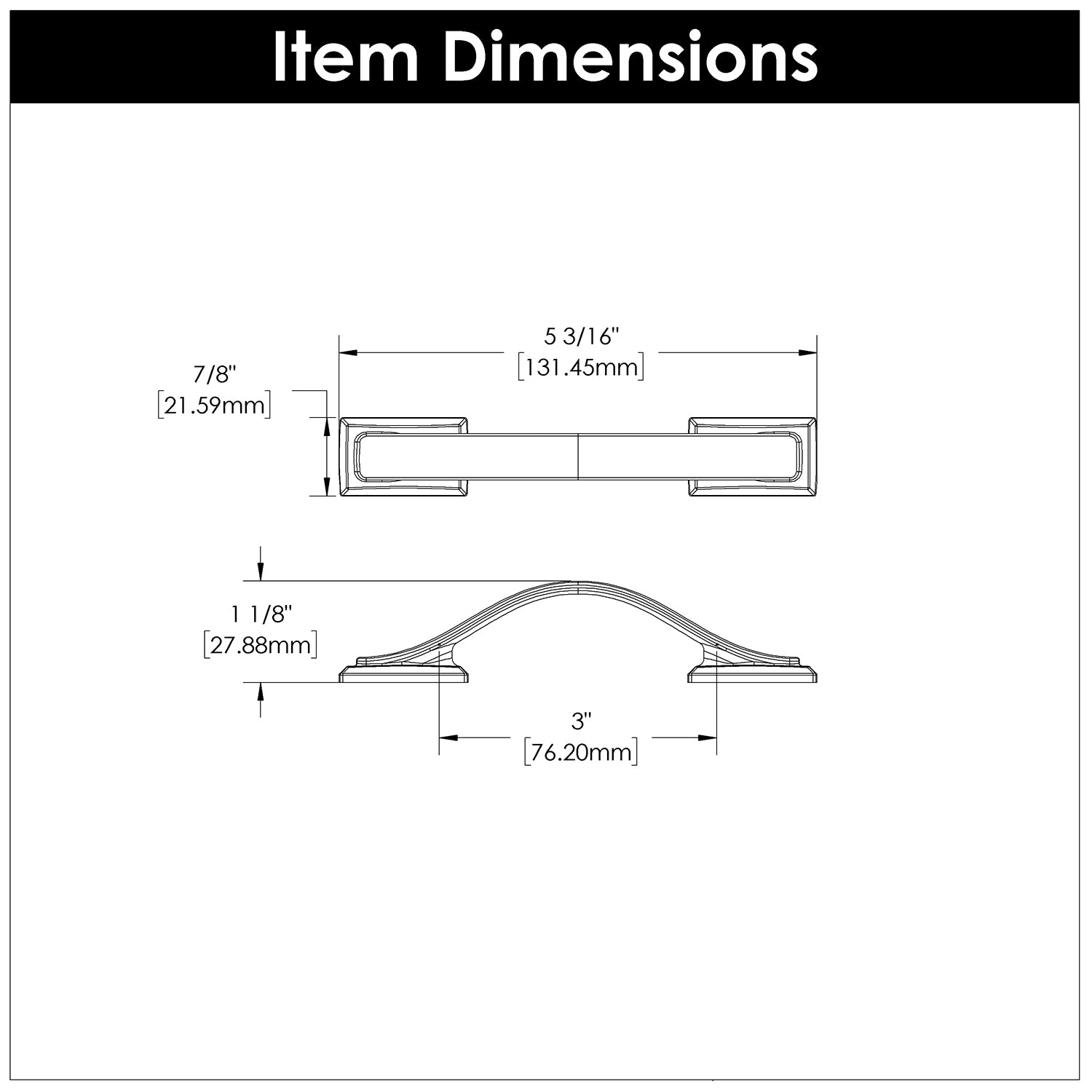 Hickory H078770, 3 Inch (76mm) Dover Pull