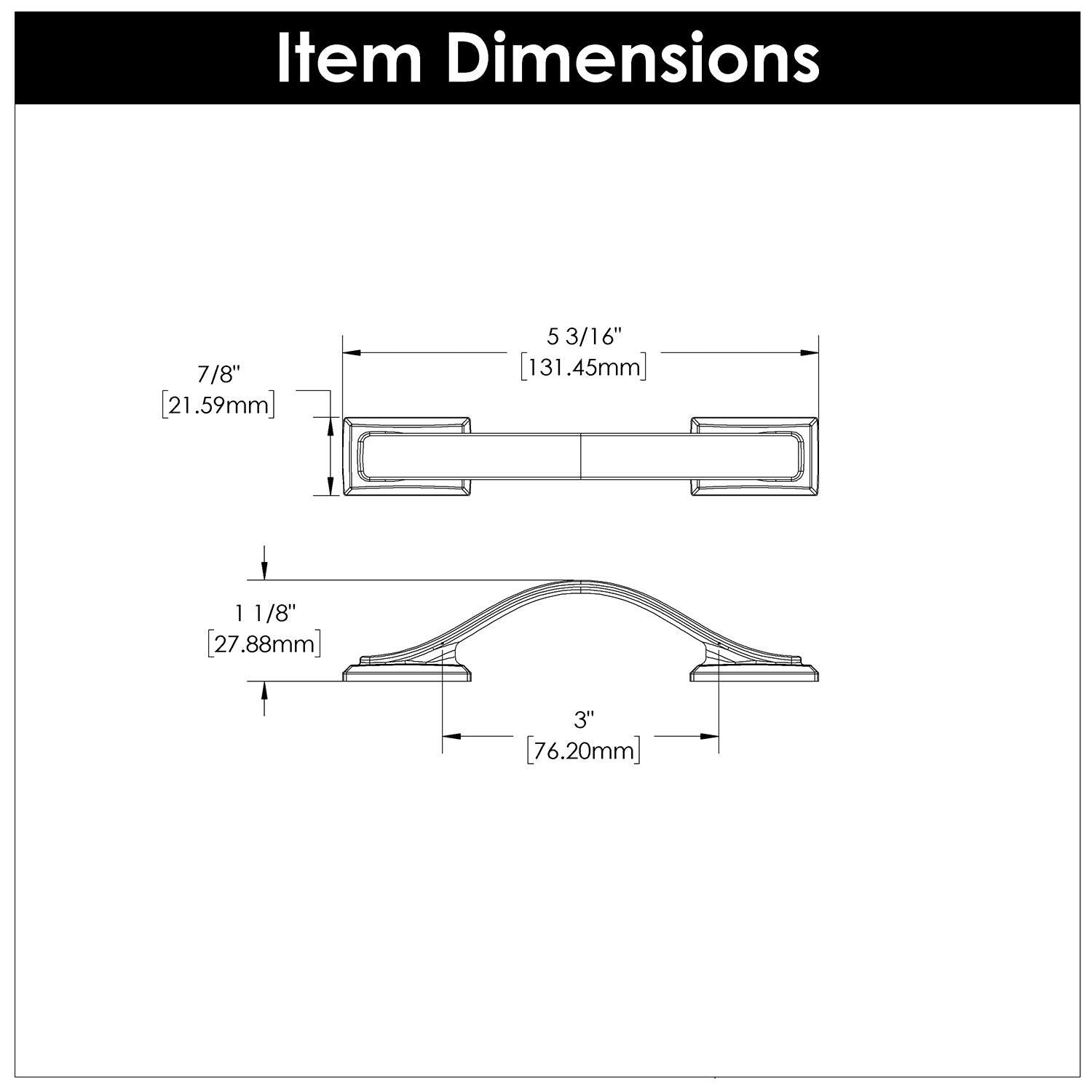 Hickory H078770, 3 Inch (76mm) Dover Pull