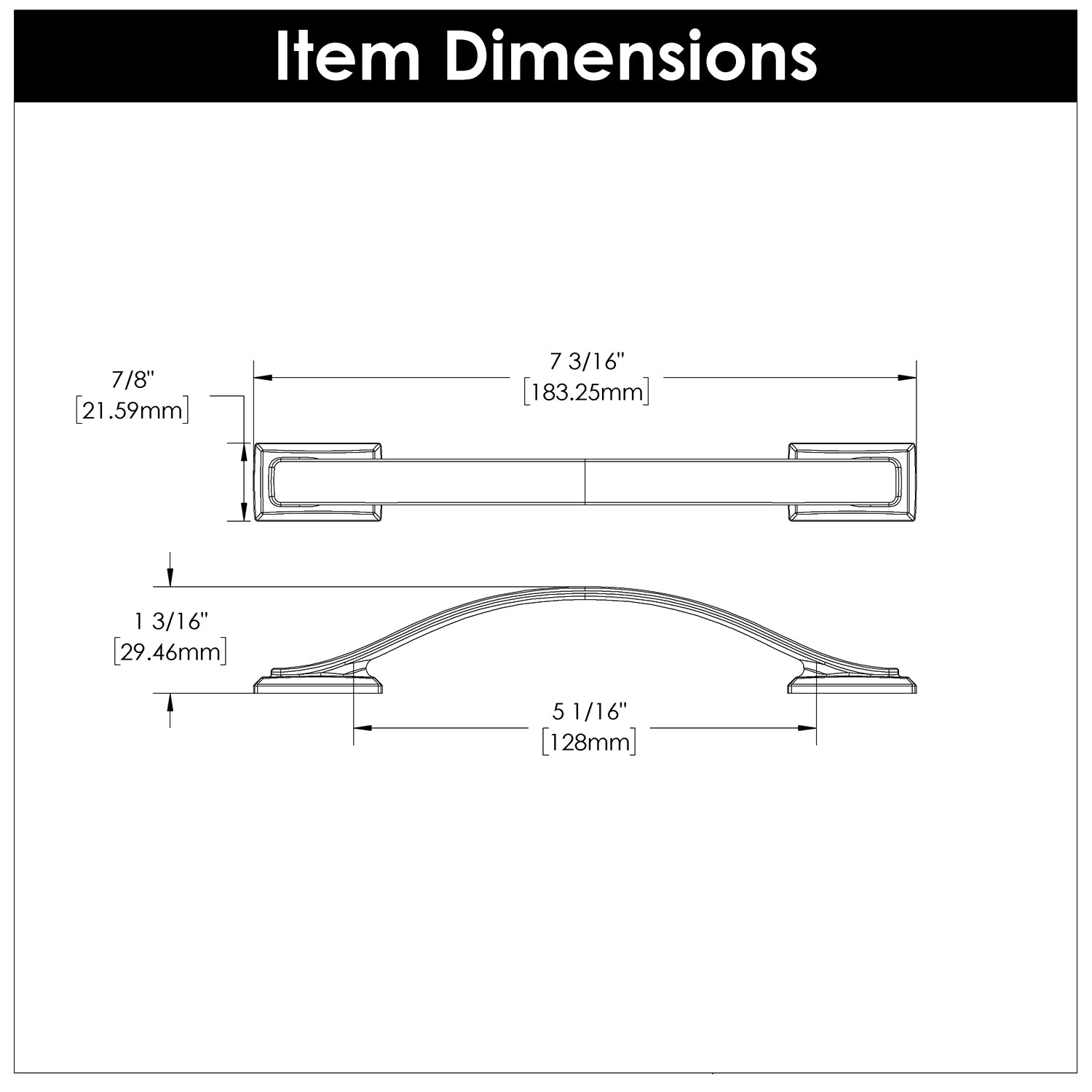 Hickory H078772, 5-1/16 Inch (128mm) Dover Pull