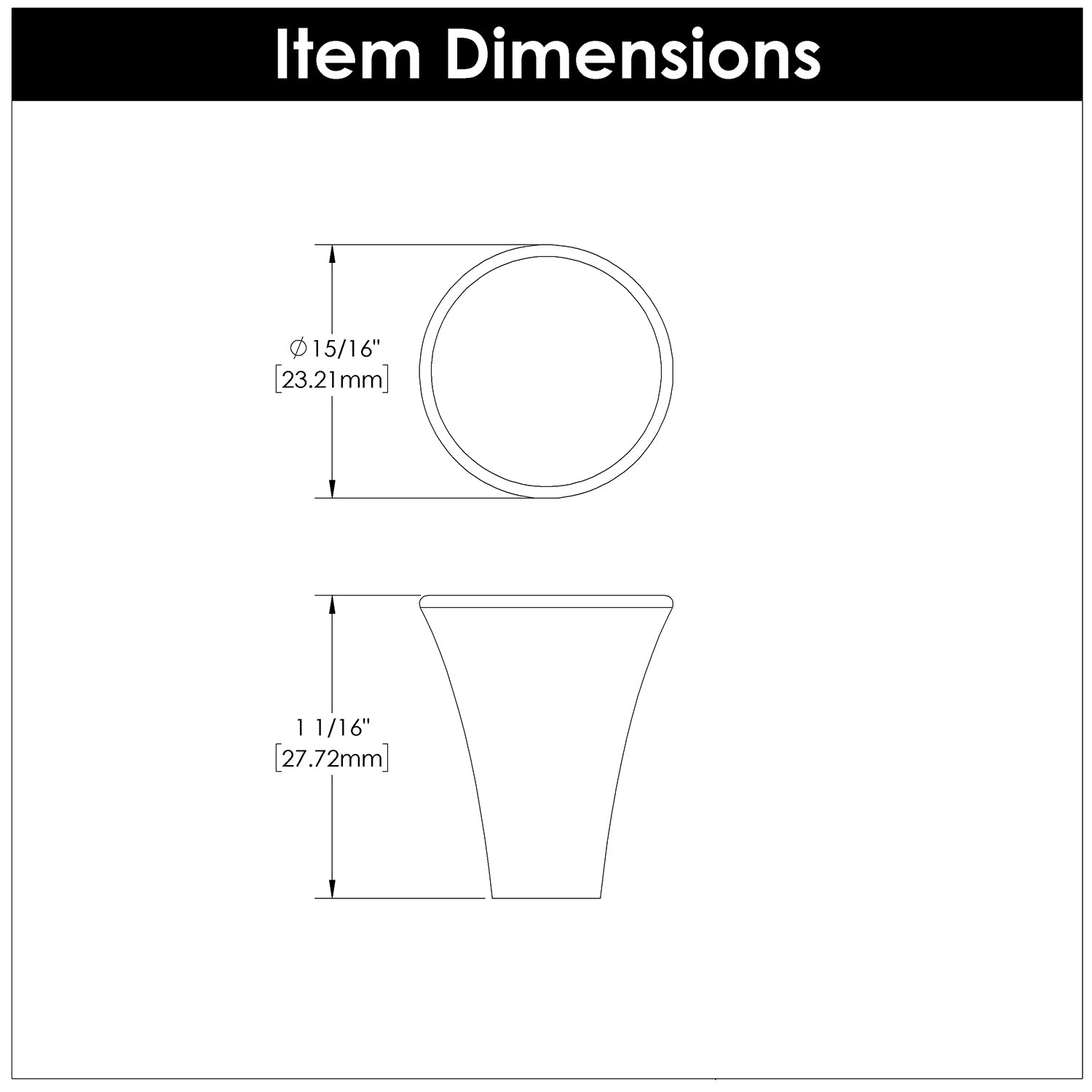 Hickory H078777, 15/16 Inch Diameter Maven Knob