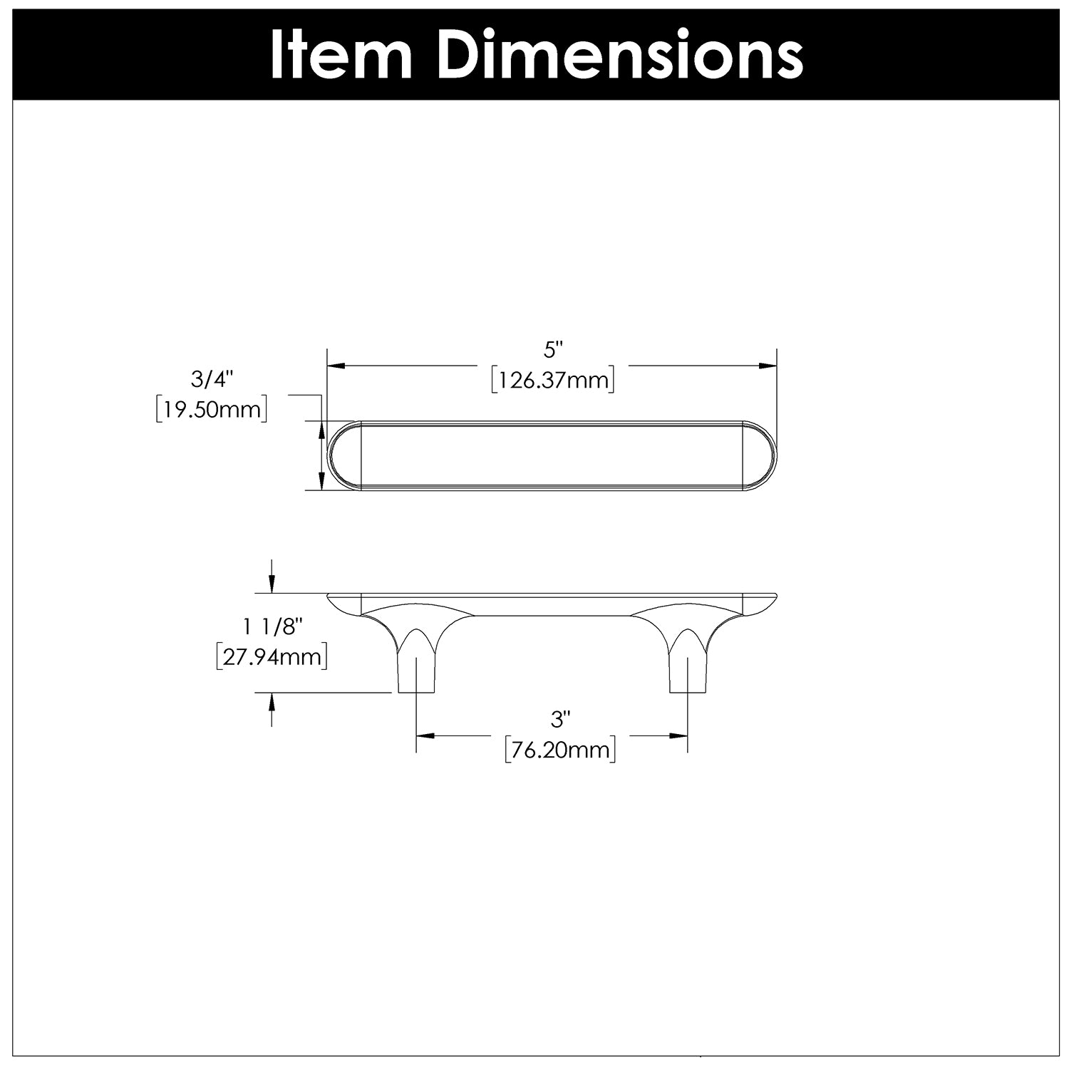 Hickory H078778, 3 Inch (76mm) Maven Pull