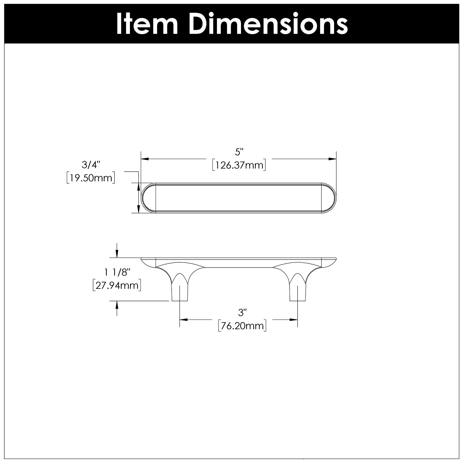 Hickory H078778, 3 Inch (76mm) Maven Pull