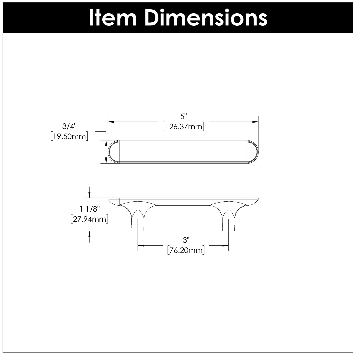 Hickory H078778, 3 Inch (76mm) Maven Pull