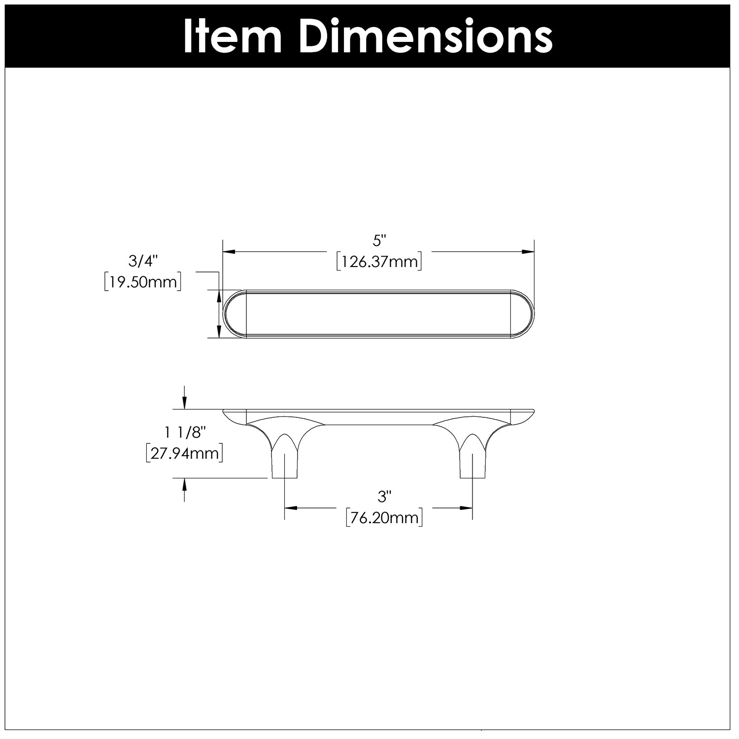 Hickory H078778, 3 Inch (76mm) Maven Pull
