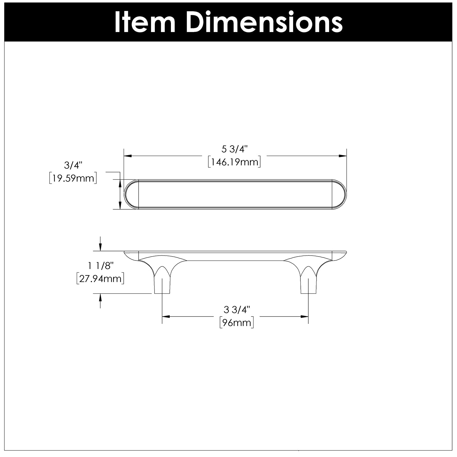 Hickory H078779, 3-3/4 Inch (96mm) Maven Pull