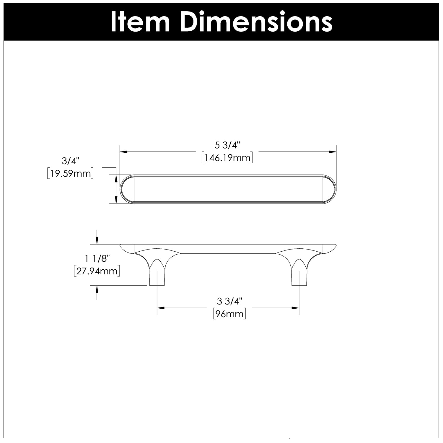 Hickory H078779, 3-3/4 Inch (96mm) Maven Pull