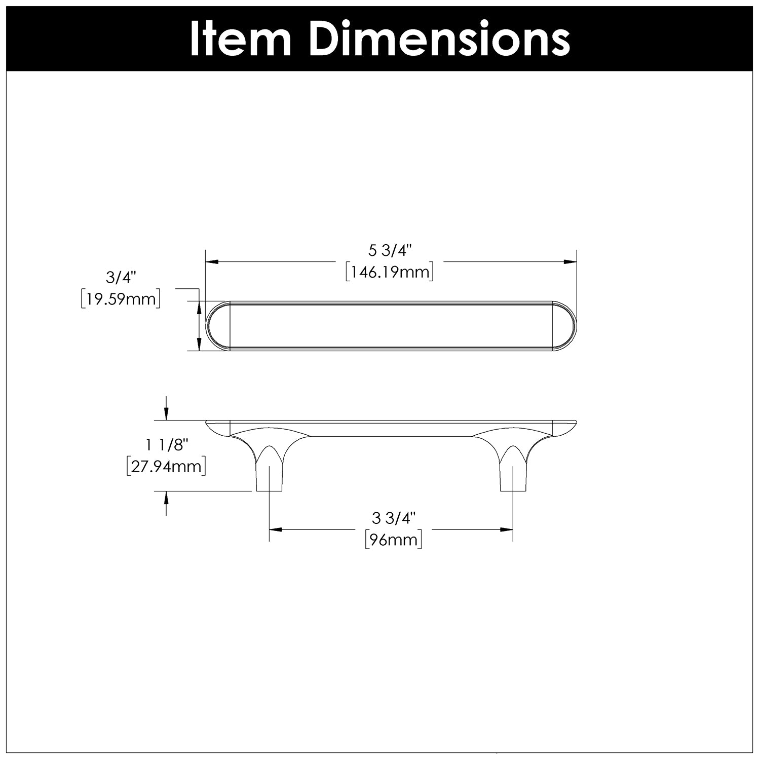 Hickory H078779, 3-3/4 Inch (96mm) Maven Pull