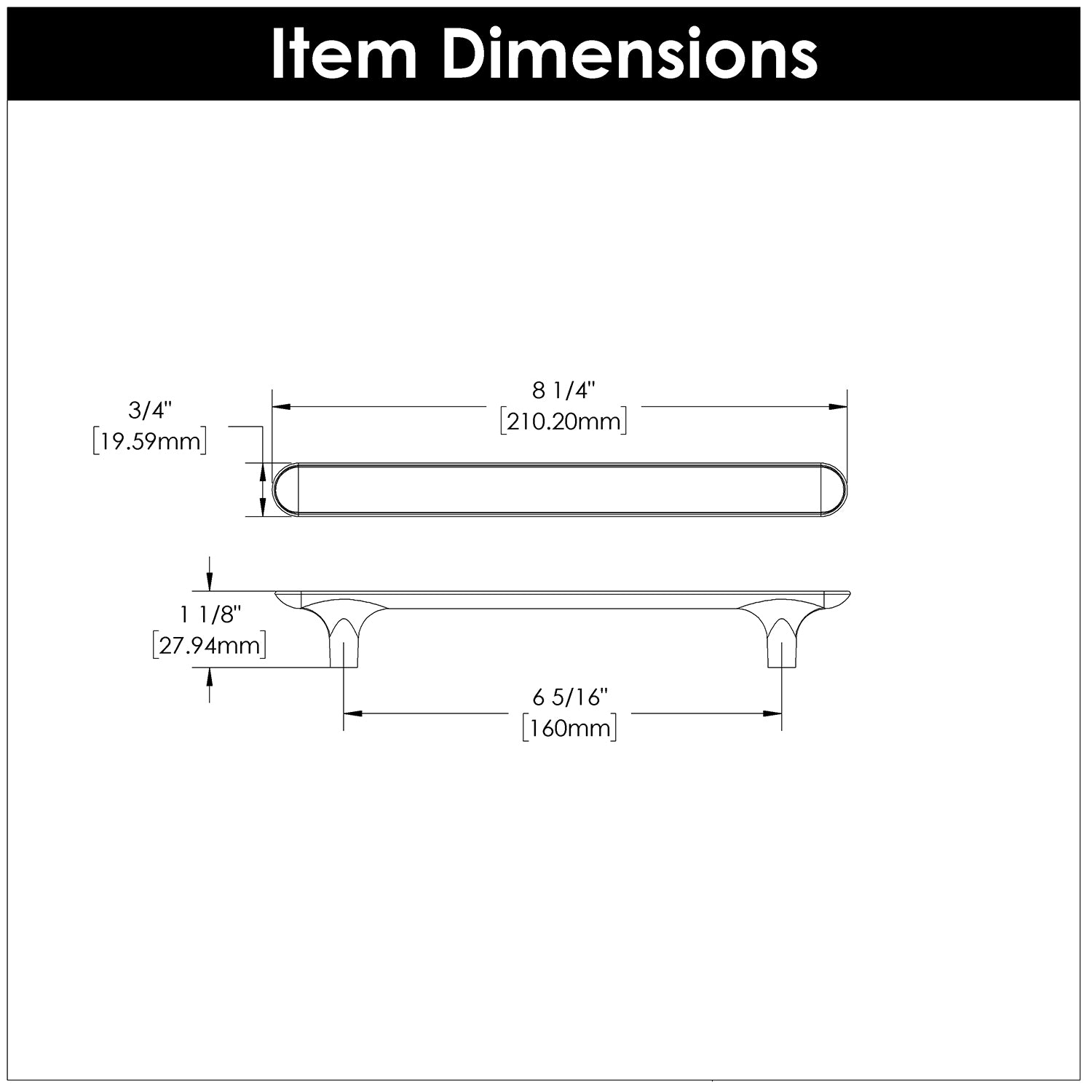 Hickory H078781, 6-5/16 Inch (160mm) Maven Pull